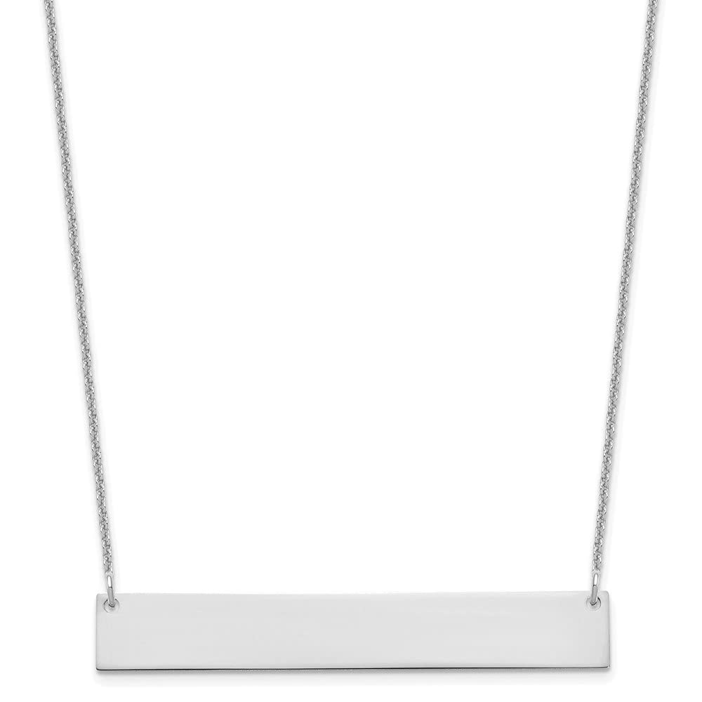 10K Gold Large Polished Blank Bar Pendant Necklace - Elegant Minimalist Fine Jewelry for Women | Perfect for Everyday Wear, Gifts & Special Occasions