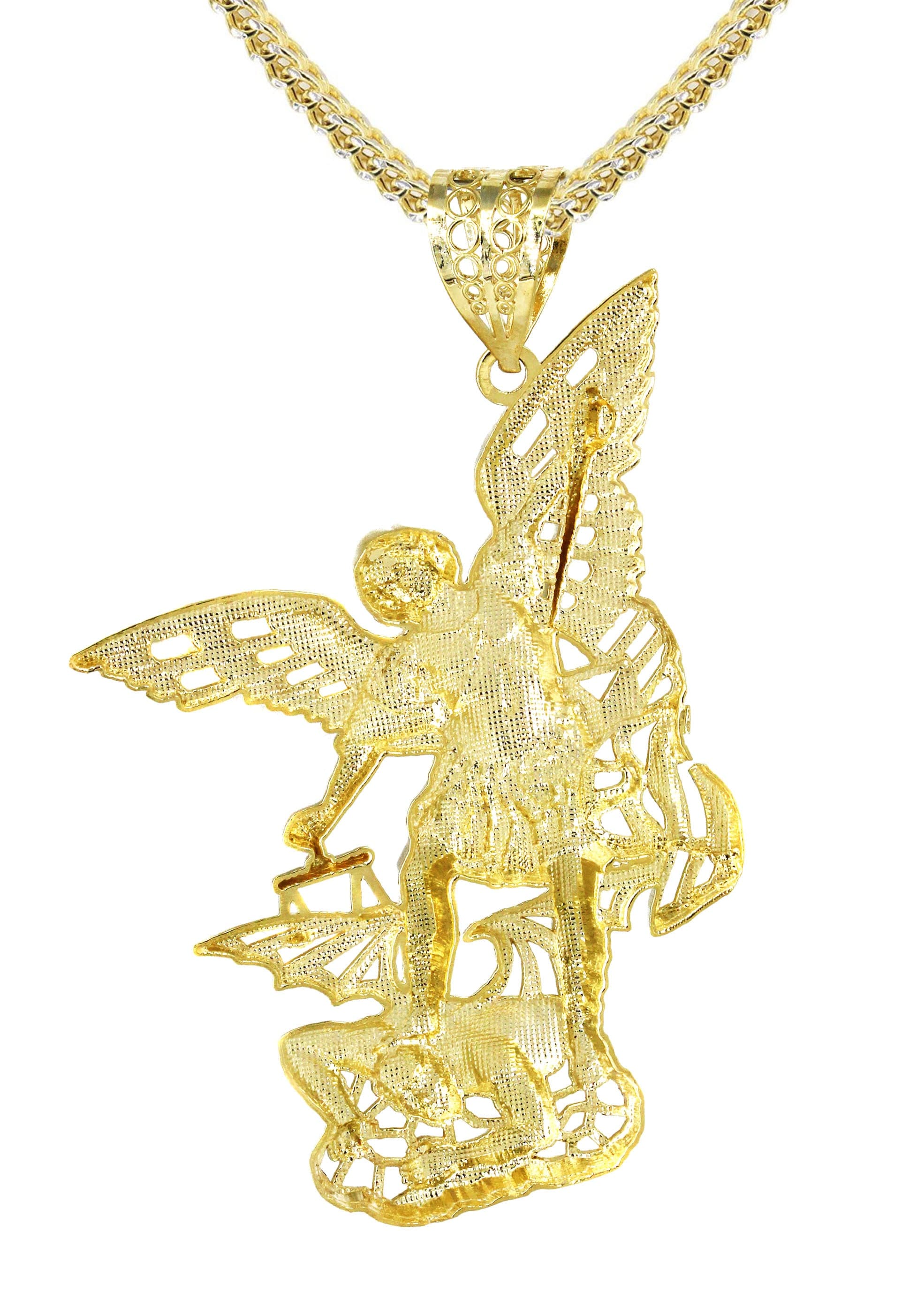 10K Yellow Gold Saint Michael Necklace for Men & Women - 21.3 Grams Religious Jewelry - Perfect for Daily Wear, Gifts & Spiritual Protection