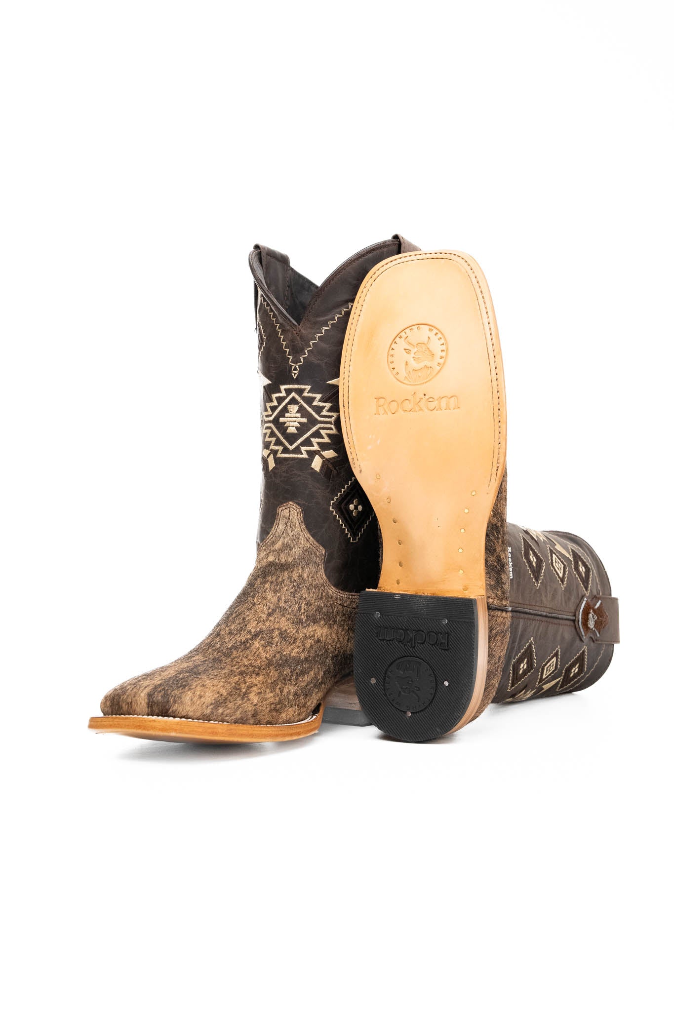 **Men's Genuine Cowhide Square Toe Cowboy Boots - Size 11 (NM108) - Durable & Comfortable for Western Riding, Country Fashion & Outdoor Work**