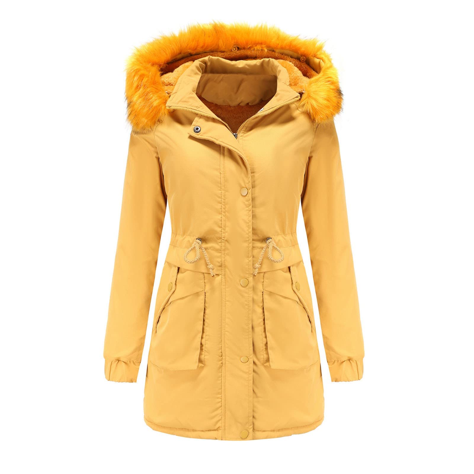 Women's Winter Warm Coat Hoodie Parkas - Thickened Fleece-Lined Overcoat with Detachable Hood | Waterproof Windproof Outerwear for Hiking, Skiing & Daily Wear