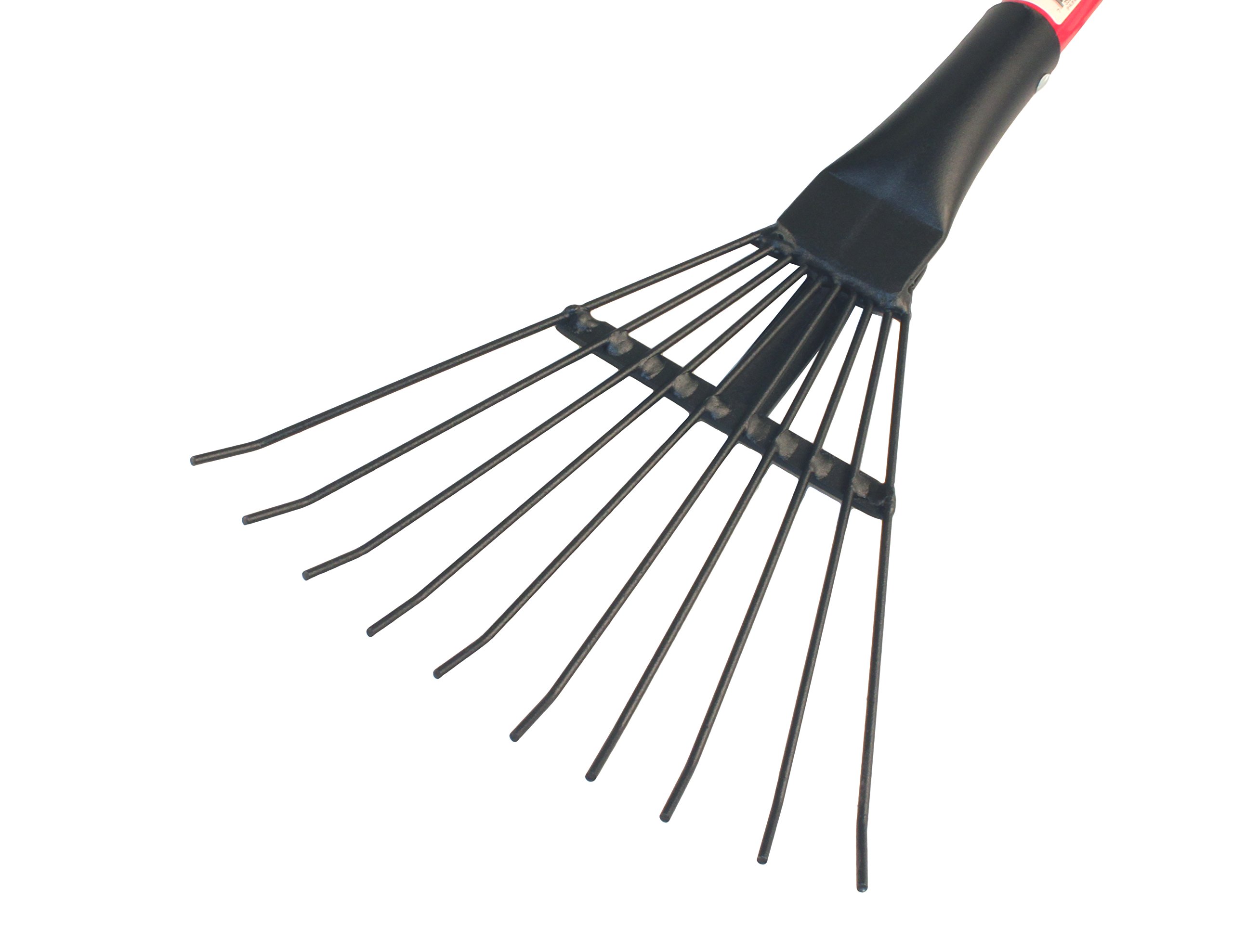 Bully Tools 92317 8-Inch Shrub Rake with Fiberglass Handle - Perfect for Gardening, Landscaping, and Yard Maintenance