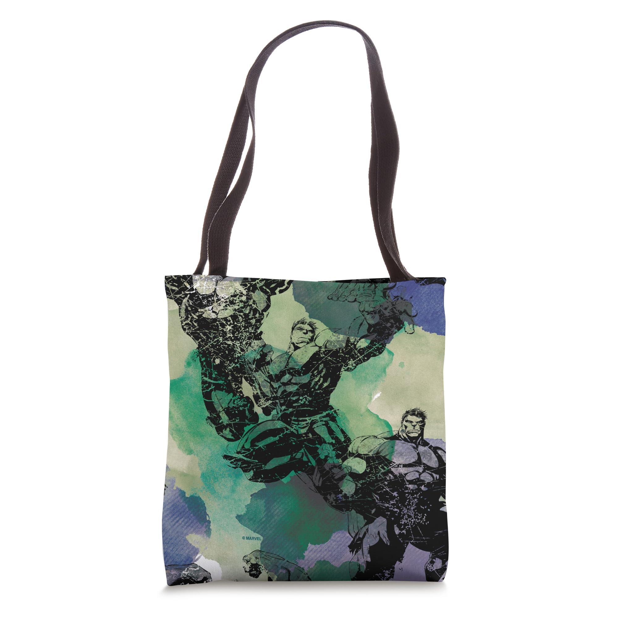Marvel The Incredible Hulk Bruce Banner Green Watercolor Tote Bag - Eco-Friendly Canvas Shopping Bag for Comic Fans, Gifts & Daily Use - Perfect for Groceries, Beach, Work & School