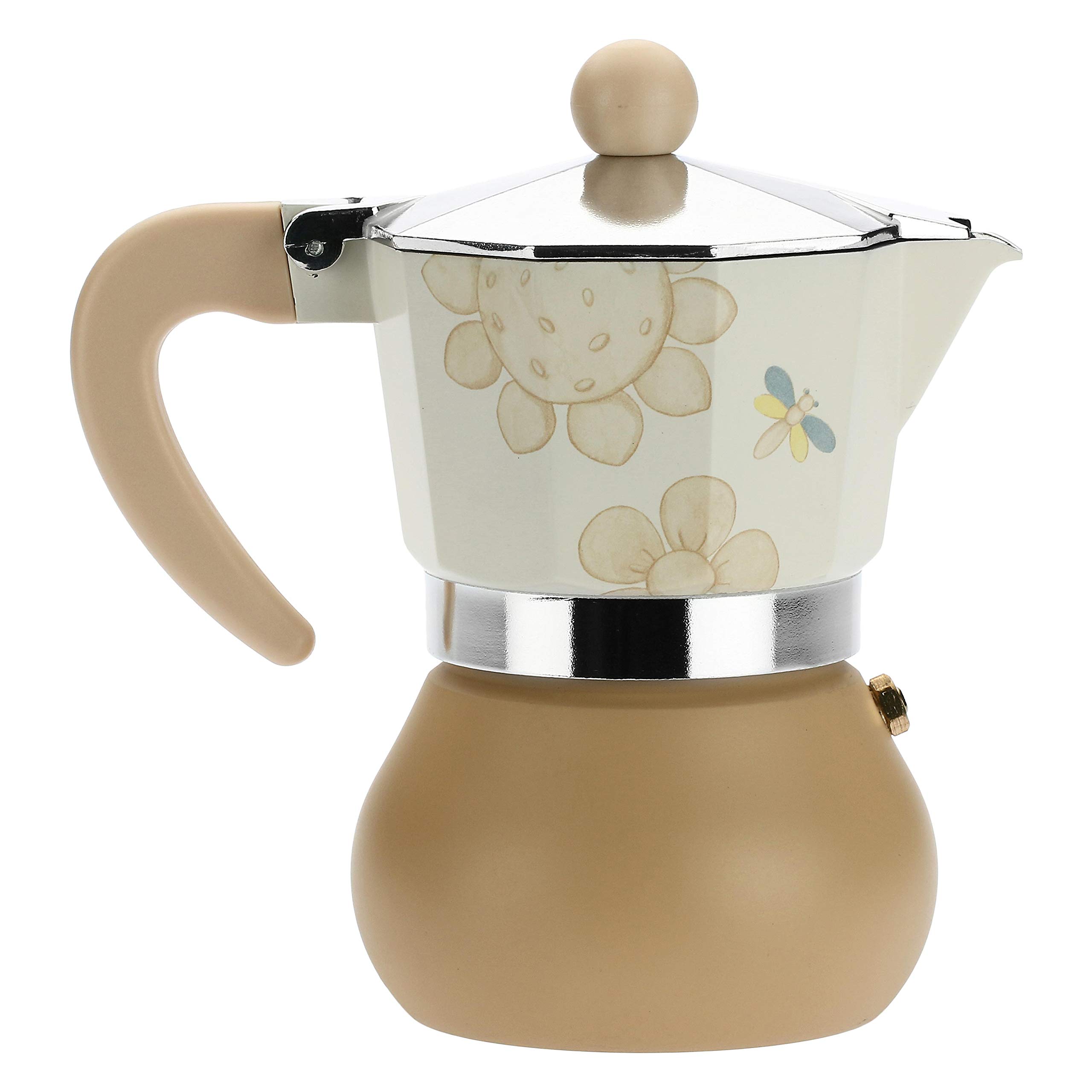 THUN Elegance Line Butterfly Decorated Modern Coffee Maker - Aluminum Kitchen Accessories - 8 x 8 x 13 cm - Perfect for Home Decor & Coffee Lovers
