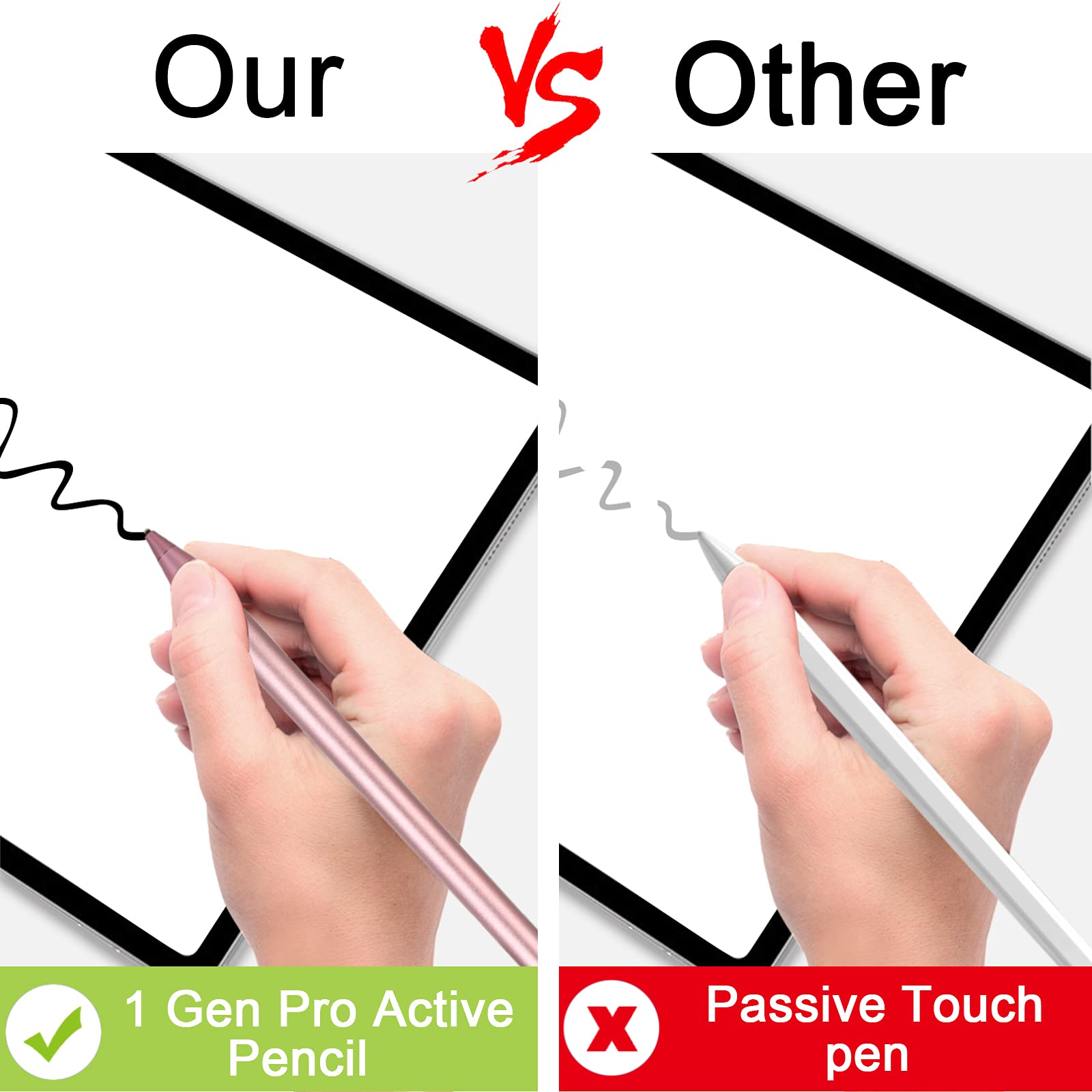 Premium Active Stylus Pen for Touch Screens - Compatible with Apple iPhone, iPad & Android Tablets - Perfect for Digital Drawing, Note Taking & Handwriting on Smartphones & Tablets (Pink) - Ideal for Artists, Students & Professionals
