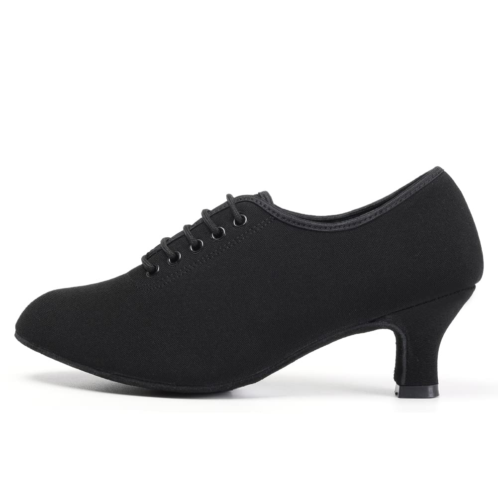 DKZSYIM Women's Lace-up Ballroom Dance Shoes - Closed Toe Latin Modern Salsa Practice & Teaching Shoes Model ZYX305 for Professional Dance Performances