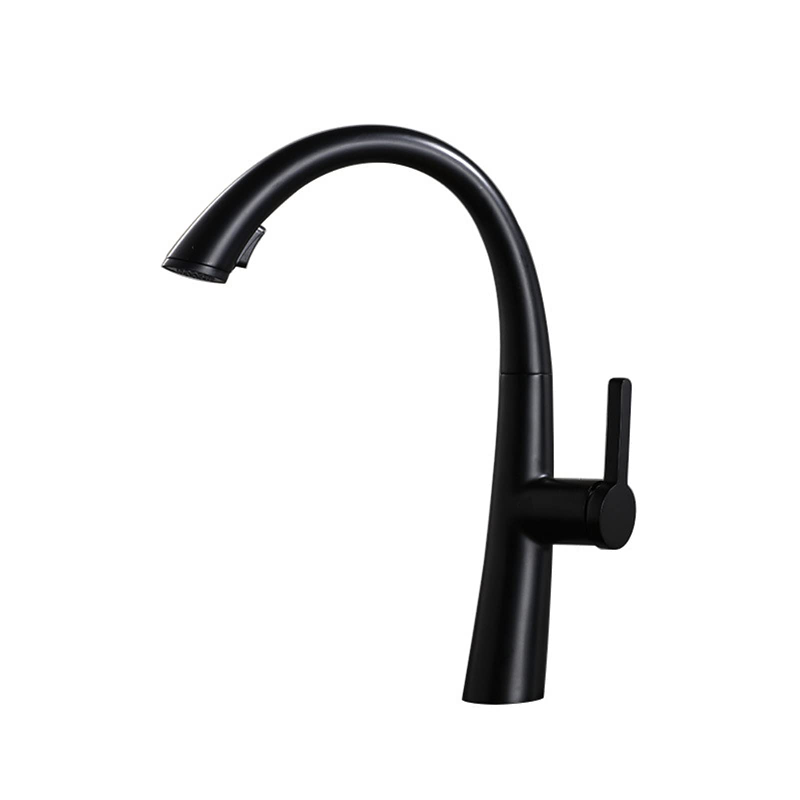 Black Pull Down Sprayer Kitchen Faucet - Modern Commercial Brass Sink Tap with Hot/Cold Water & Standard Fittings - Perfect for Restaurant, Home Kitchen & Bar Sink Installation