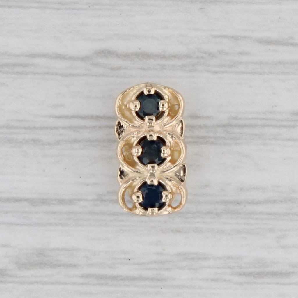 0.25ctw Blue Sapphire Slide Bracelet Charm Spacer in 14k Gold by Richard Glatter - Elegant Jewelry for Women, Perfect for Gifts, Weddings & Special Occasions