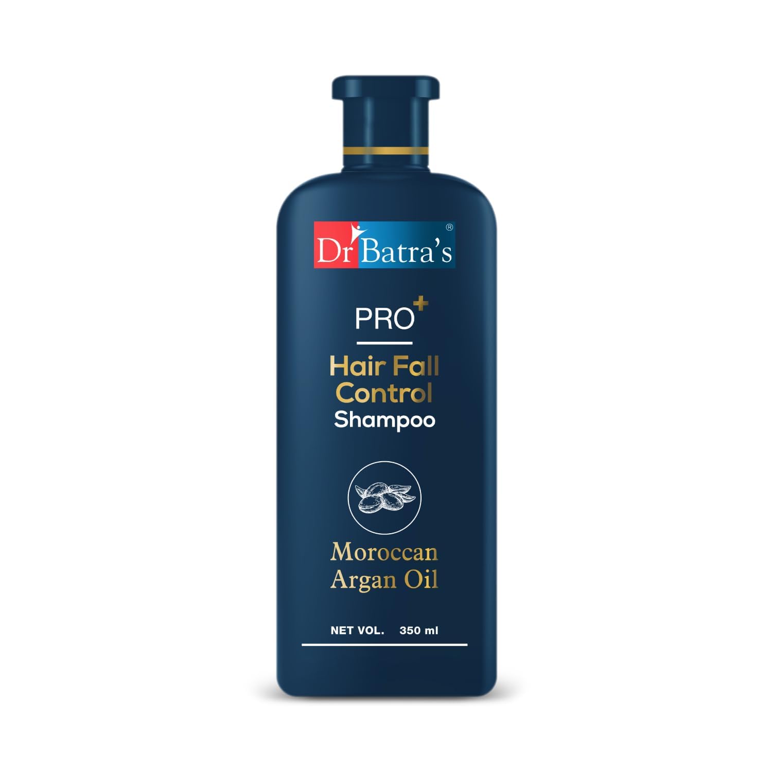 Dr. Batra PRO+ Hair Fall Control Shampoo - Sulfate Free with Moroccan Argan Oil for Men & Women | Strengthens Hair & Reduces Breakage | Ideal for Daily Use & Damaged Hair Care (1 Pack)