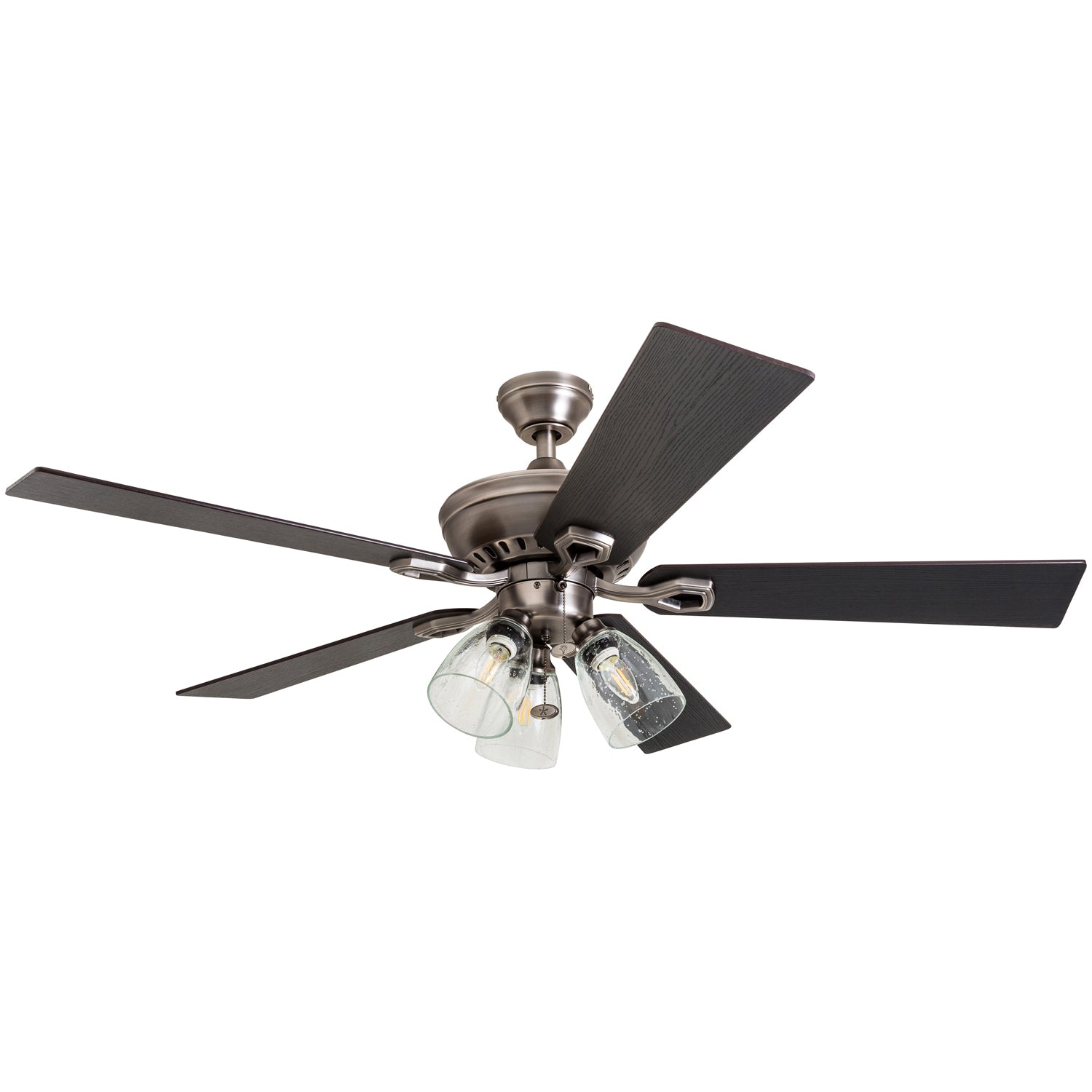 52 Inch Glenmont Antique Pewter Ceiling Fan with Pull Chain - Perfect for Living Room, Bedroom & Office Cooling & Air Circulation