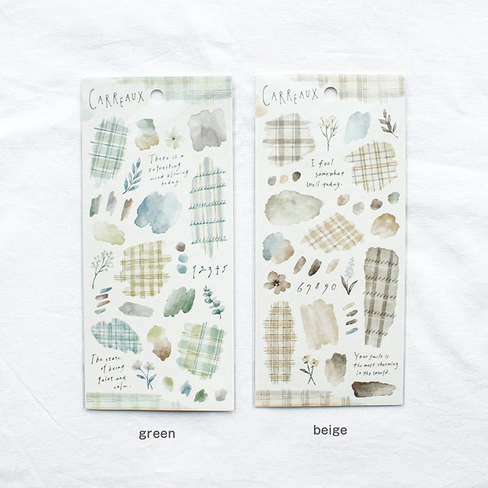 Eco-Friendly Carreaux Green Stickers - Self-Adhesive Vinyl Decals for Laptops, Water Bottles & DIY Crafts | Perfect for Home Decor, Scrapbooking & Personalization