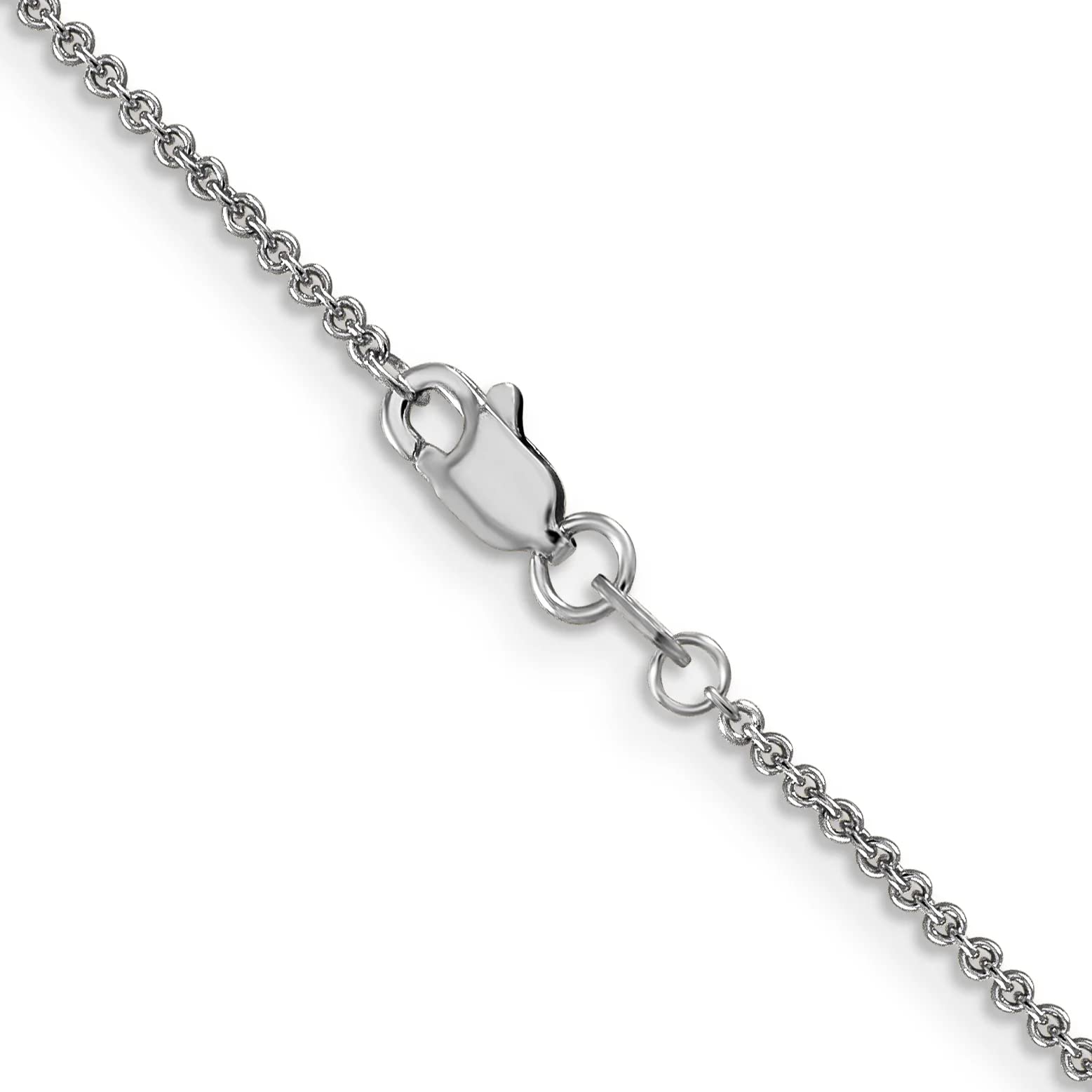 14K White Gold 1.4mm Solid Polished Cable Chain Anklet Bracelet - Elegant Ankle Jewelry for Women, Perfect for Beach, Party & Everyday Wear