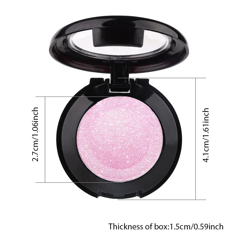 Single Pink Matte Shimmer Eyeshadow - High Pigment Intense Monochrome Eye Makeup with Brush & Mirror | 24H Waterproof Longwear & Blendable Formula | Perfect for Day to Night Looks, Parties & Special Occasions