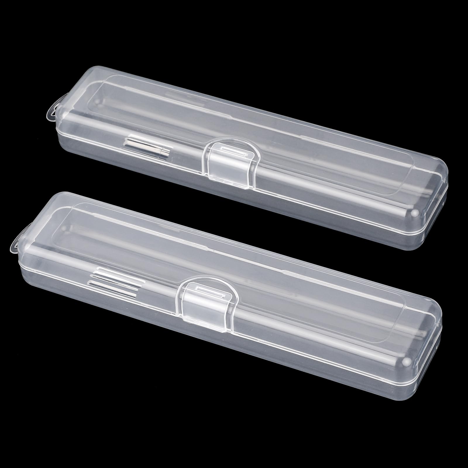 2Pcs Tongue Scraper Case with Travel Toothbrush Holder - Transparent Plastic Tongue Cleaner Storage Box for Oral Hygiene | Perfect for Travel, Gym & Daily Use