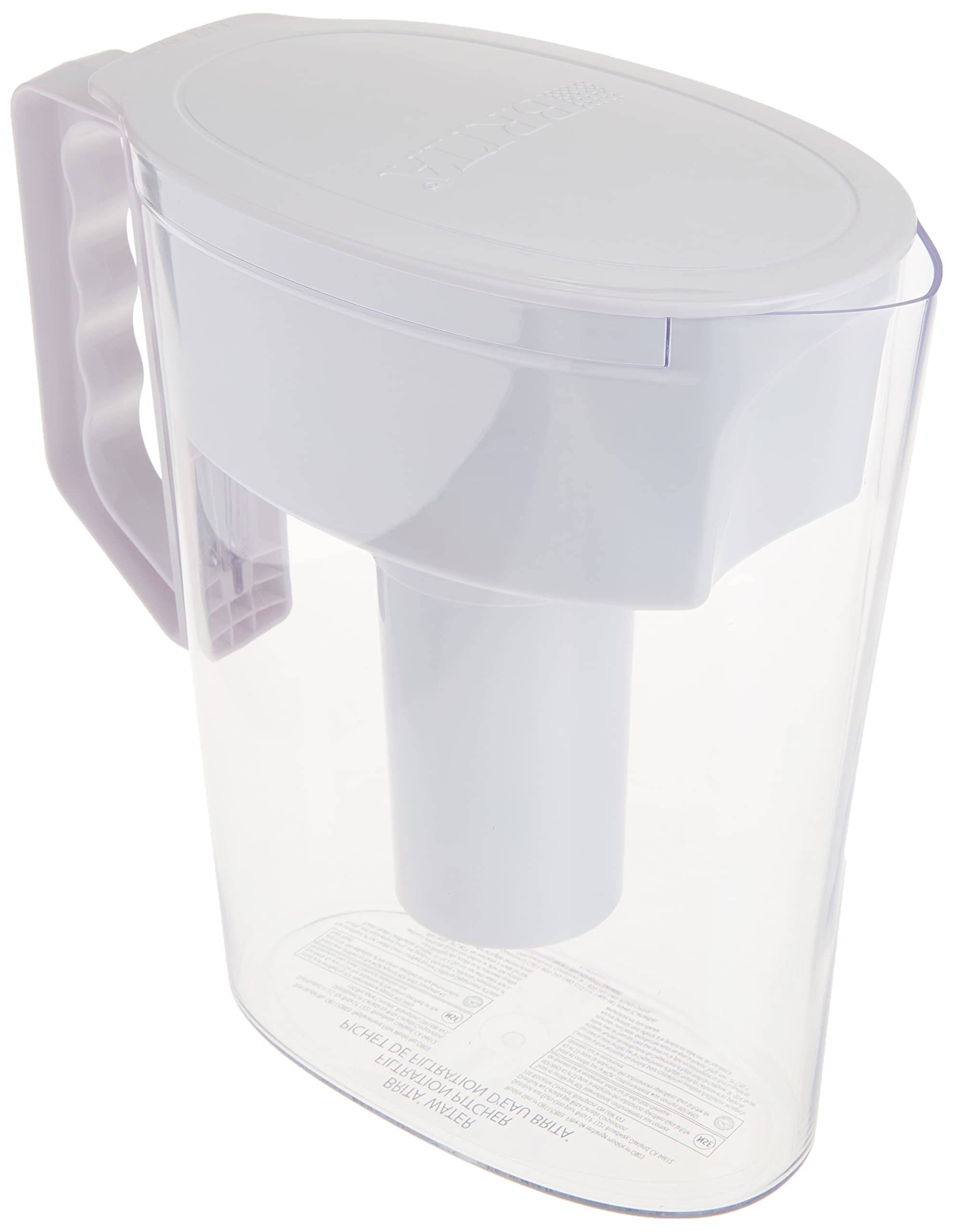 Brita Slim Water Filter Pitcher - 5 Cup Capacity, White | BPA-Free Water Filtration System for Clean Drinking Water | Perfect for Home, Office & Dorm Use