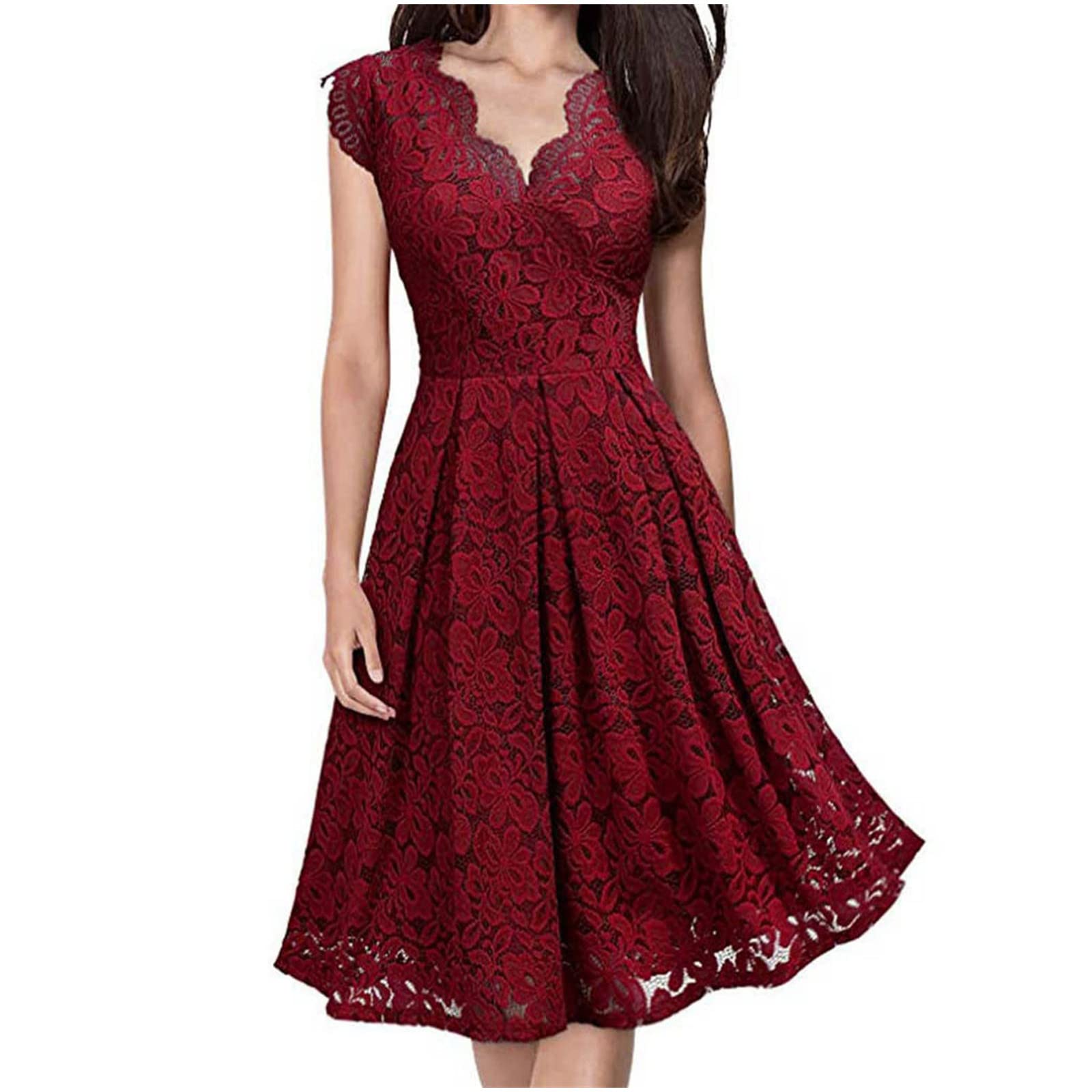 Women's Summer Dresses - Cute White & Brown Flowy Dress for Teens & Girls | Perfect for Beach Vacations, Date Nights & Casual Outings