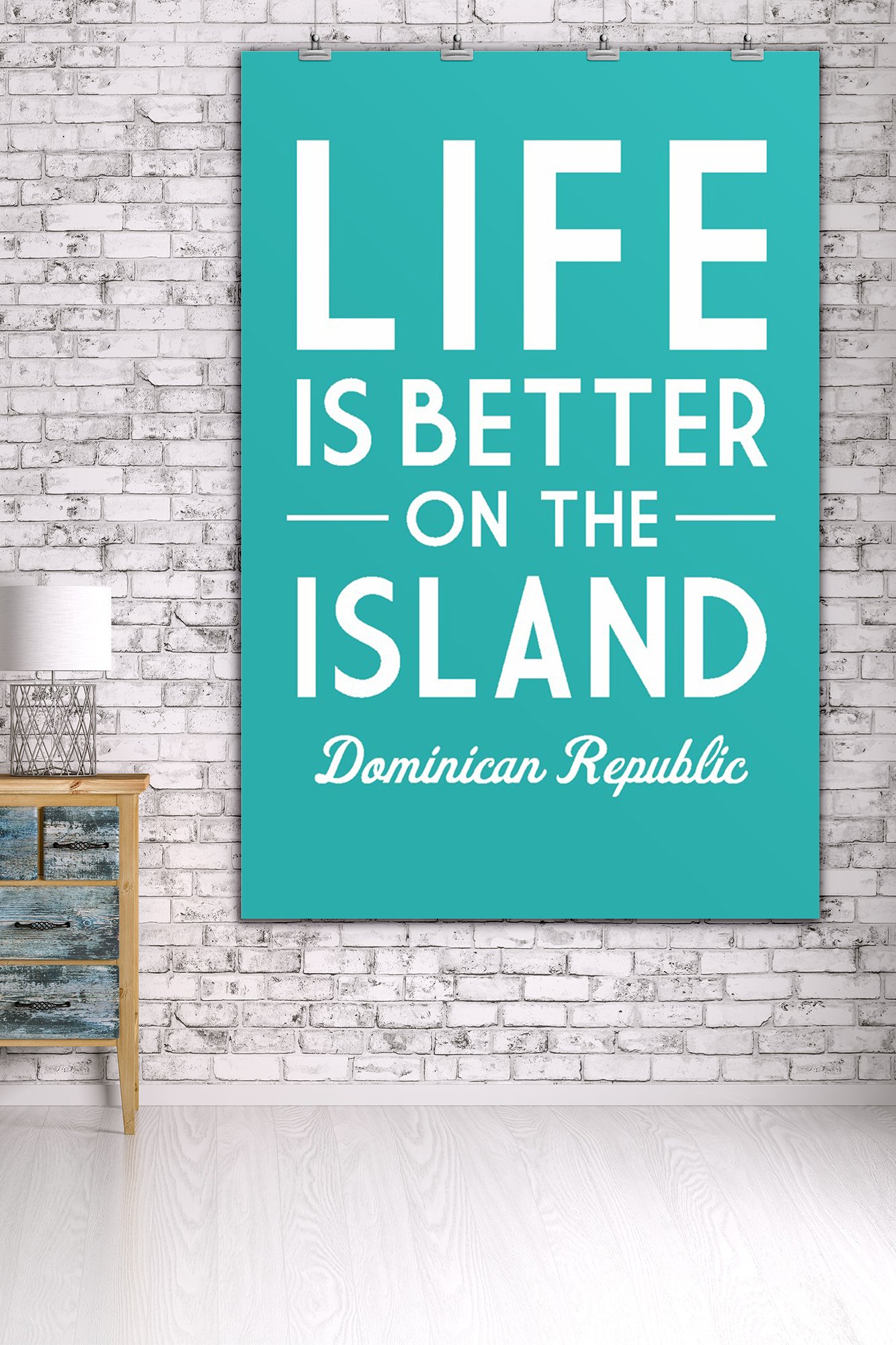 Dominican Republic Travel Poster - 'Life is Better on the Island' 36x54 Giclee Art Print, Tropical Wall Decor for Beach House, Office & Vacation Inspiration