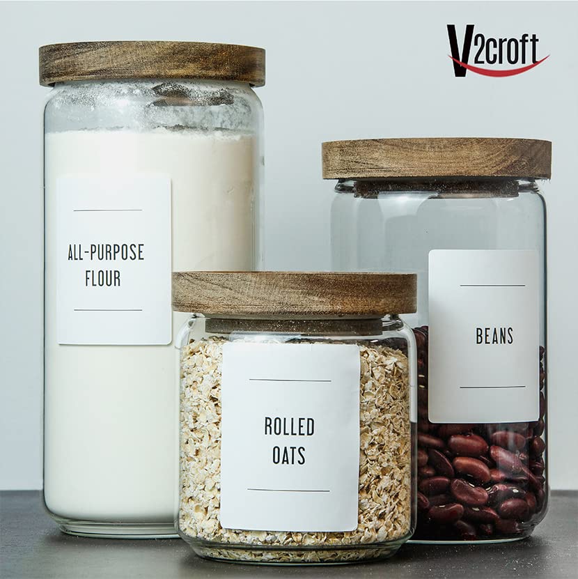 180 Minimalist Farmhouse Pantry Labels - White Matte Waterproof Stickers with Black Fine Line Text for Jars, Bottles & Canisters - Perfect for Kitchen Organization & Storage (Ideal for Spice Racks, Pantry Shelves & Home Canning)