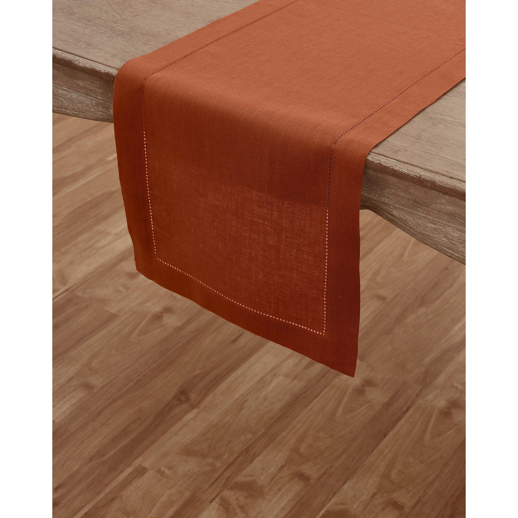 Elegant Classic Hemstitch Table Runner - Premium Linen Dining Decor for Weddings, Parties & Home Styling