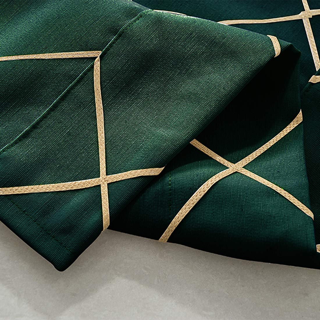 2Pcs Geometric Ogee Embroidery Trellis Scalloped Edge Kitchen Curtains - 52