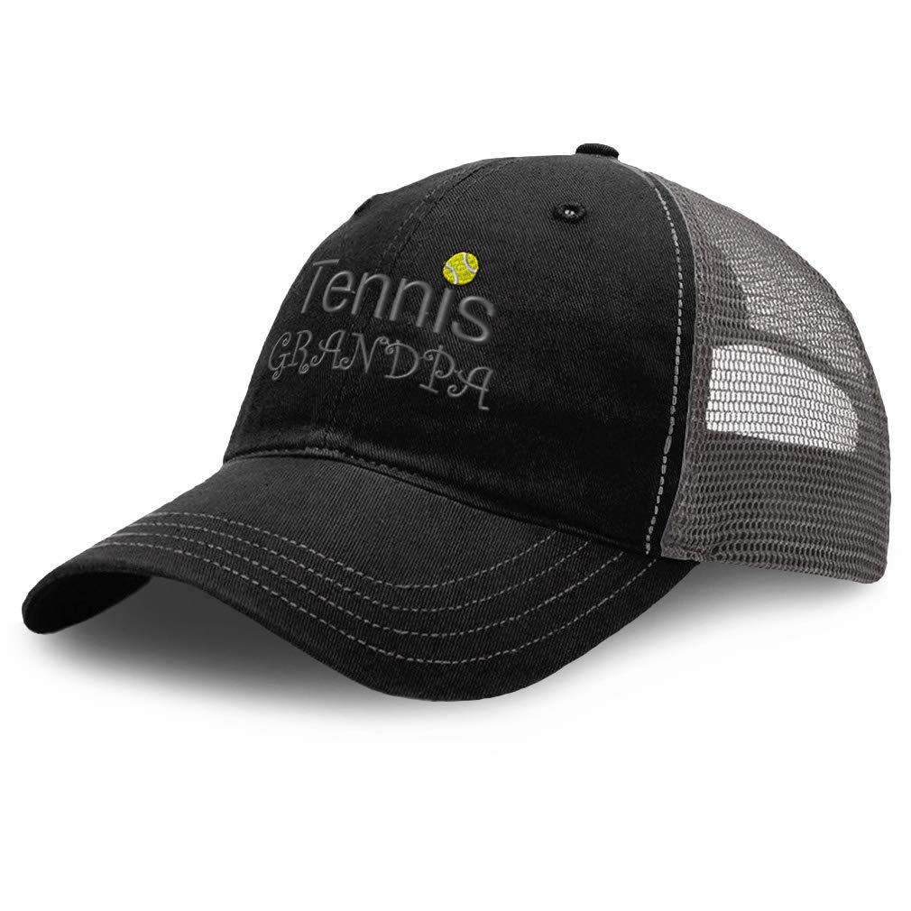 Richardson Trucker Mesh Hat - Breathable Cotton Snapback Cap for Men & Women - Black & Charcoal - Perfect for Tennis, Golf, and Outdoor Activities