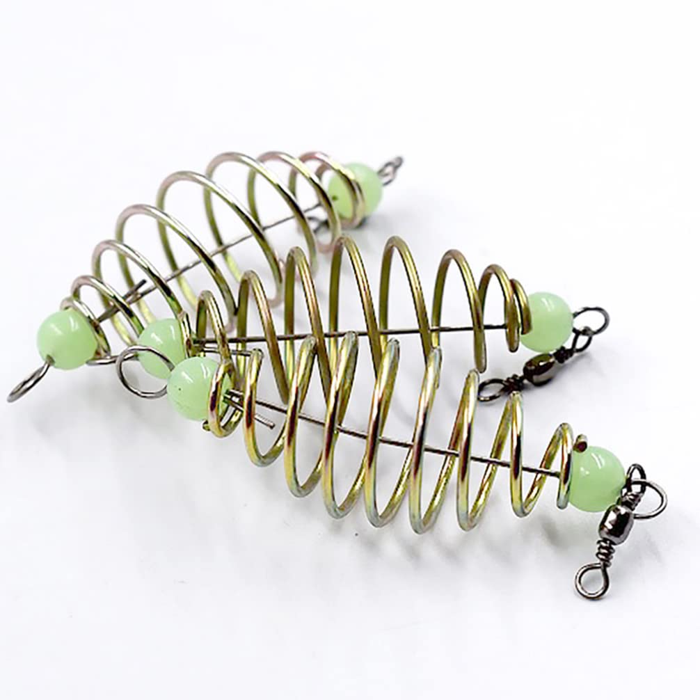 FAVOMOTO 30pcs Spring Bait Fishing Cage - Portable Carbon Steel Fish Basket Tackle for Freshwater & Saltwater Fishing | Ideal for Bass, Trout, and Catfish Angling