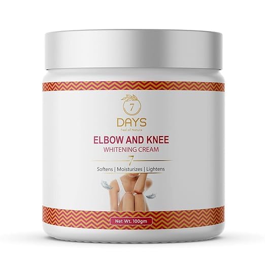 7 DAYS Elbow & Knee Whitening Cream with Vitamin C - Brightens, Moisturizes & Lightens Dark Spots on Pigmented Skin for Men & Women | 100g | Perfect for Dry Elbows, Knees & Body Areas