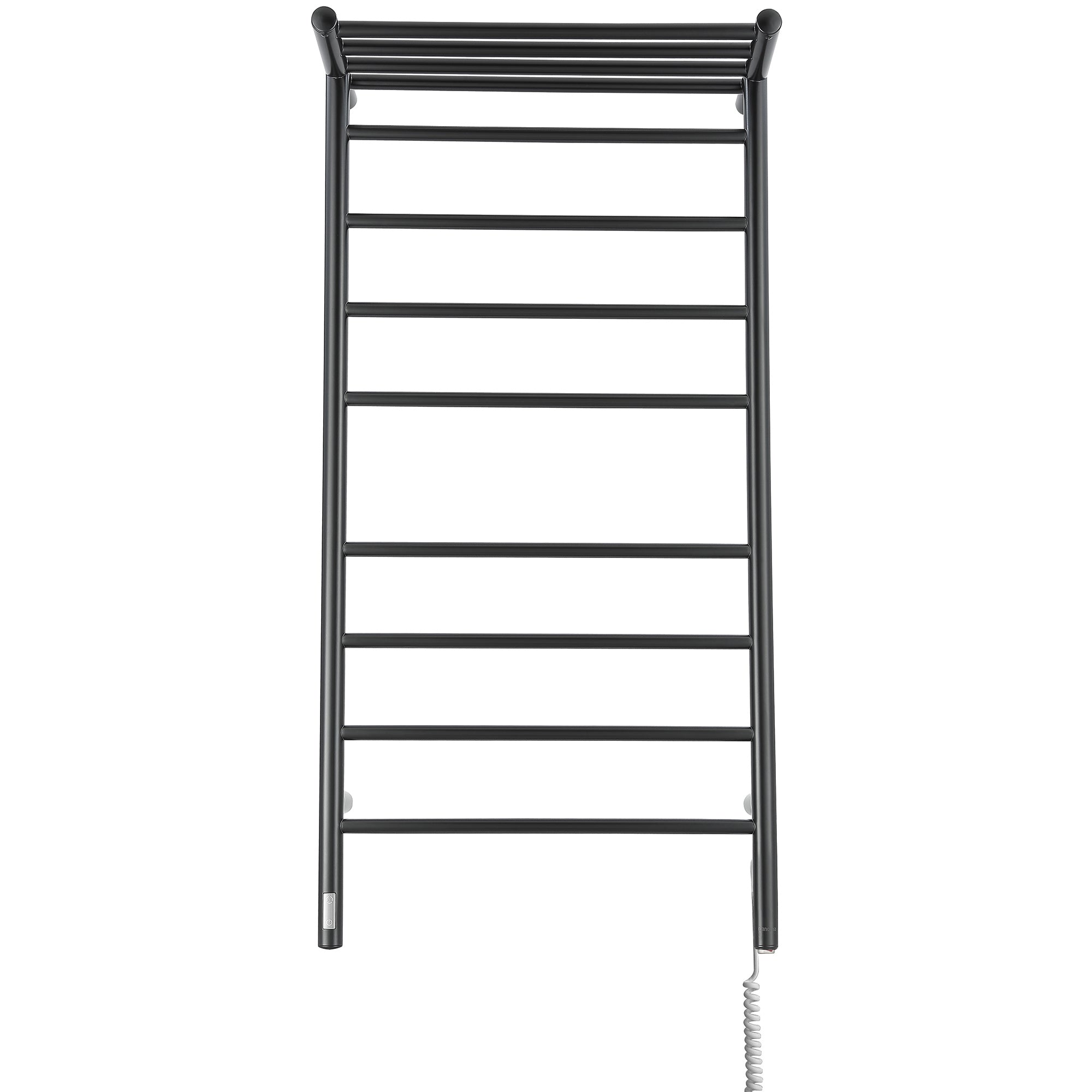 Ancona Piazzo OBT 8 Bar Dual Wall Mount Towel Warmer with Integrated Timer - Matte Black - Perfect for Bathrooms, Spas & Luxury Homes