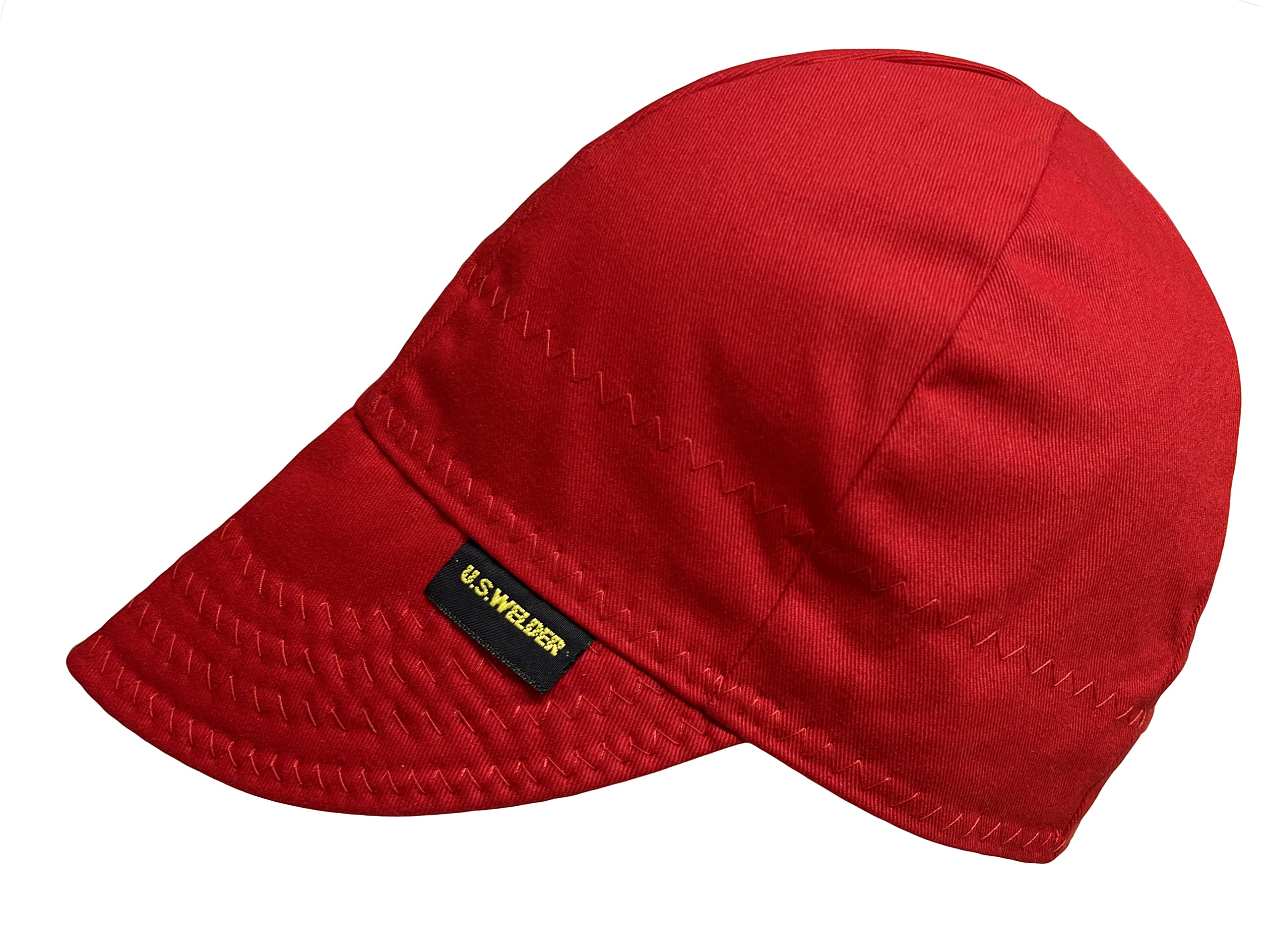 Reversible Welding Cap - Adjustable Size 7 5/8 (Red) - Flame Resistant & Breathable for Welders, Construction Workers & Outdoor Activities