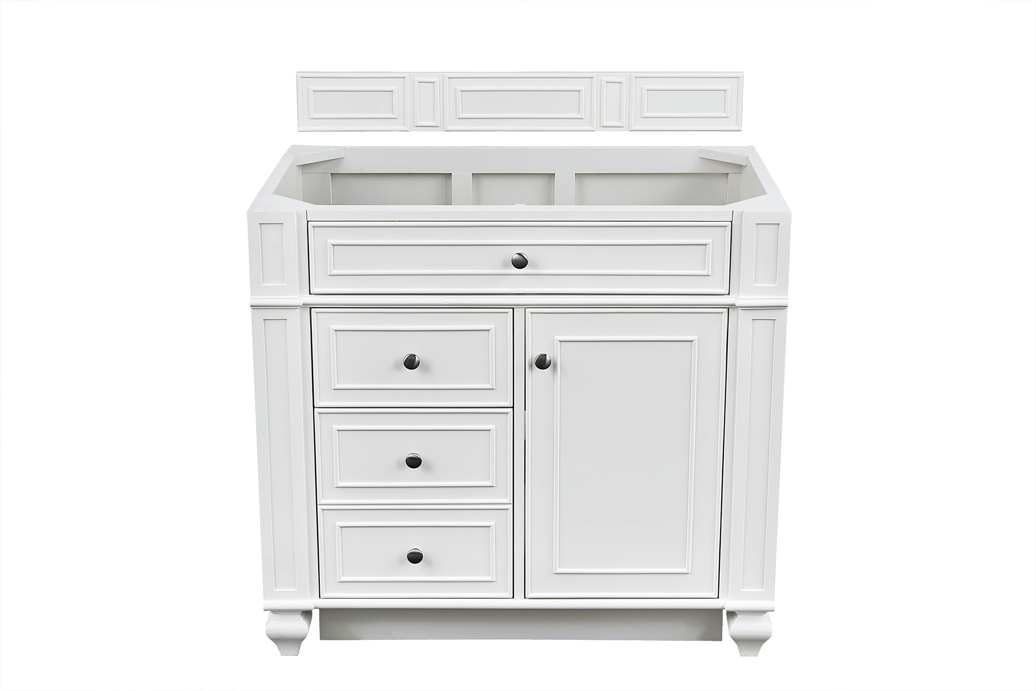 Bristol 36-Inch Single Bathroom Vanity in Bright White - Perfect for Modern Master Bathrooms & Powder Rooms