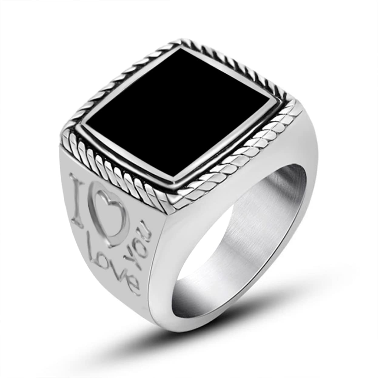 Stylish Silver Plated Stainless Steel Rings for Men & Women - Thick Black Resin Band with Cubic Zirconia - Wedding & Engagement Rings - Perfect for Anniversaries, Proposals, and Everyday Fashion