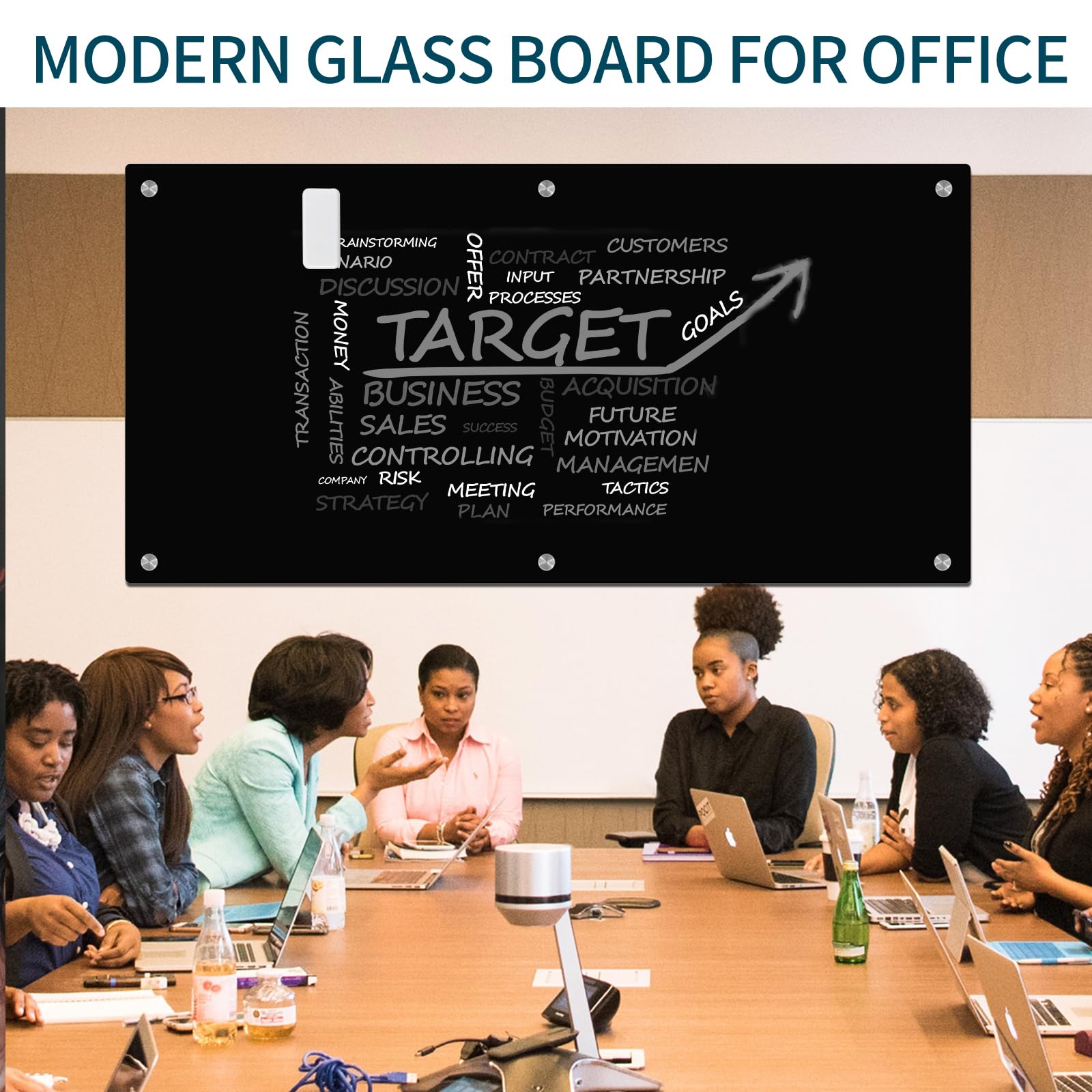 Premium 6' x 3' Magnetic Glass Whiteboard - Frameless Dry Erase Board for Office & Classroom - Includes Markers, Eraser & Marker Tray - Perfect for Home Office, School, or Conference Room Presentations