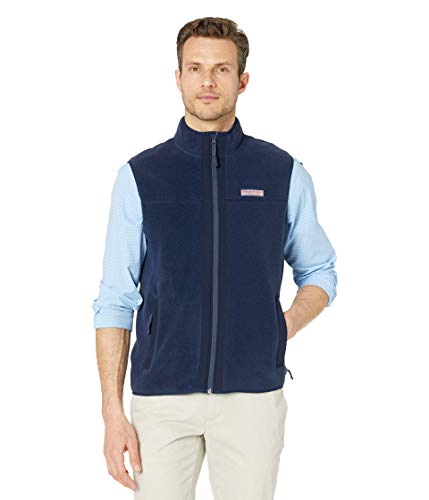 Vineyard Vines Men's Harbor Fleece Vest - Lightweight Warm Quilted Puffer Vest for Outdoor Activities, Hiking & Casual Wear