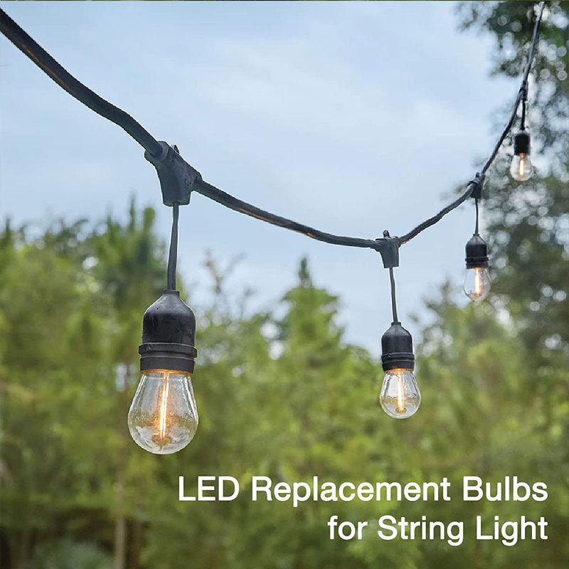 15M Solar Powered Festoon String Lights with Globe Bulbs - Waterproof Outdoor Christmas Party Garden Decor for Patio, Backyard, Wedding & Holiday Events