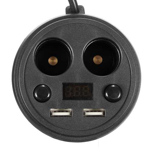 Dual USB Car Charger Splitter with LED Display - Fast Charging 2-Port Cigarette Lighter Adapter for Phones & Devices - Perfect for Road Trips & Long Drives