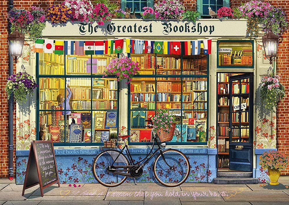 Anwei 500-Piece Jigsaw Puzzle - Countryside Landscape with Book & Bicycle - Educational Family Game for Adults & Kids - Perfect Birthday Gift for Boys & Girls - Great for Indoor Activities & Cognitive Development