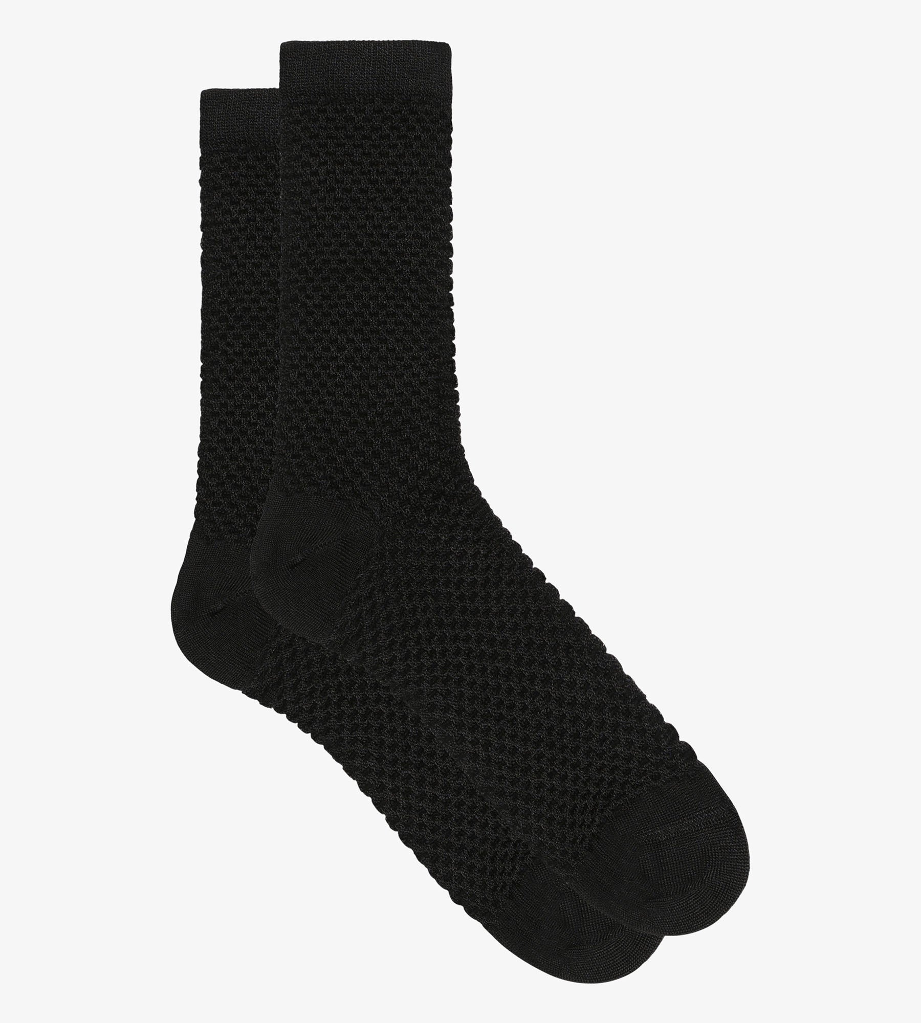 Black Viscose Waffle-Knit Women's Socks - Stylish & Comfortable for Everyday Wear, Work & Casual Outfits