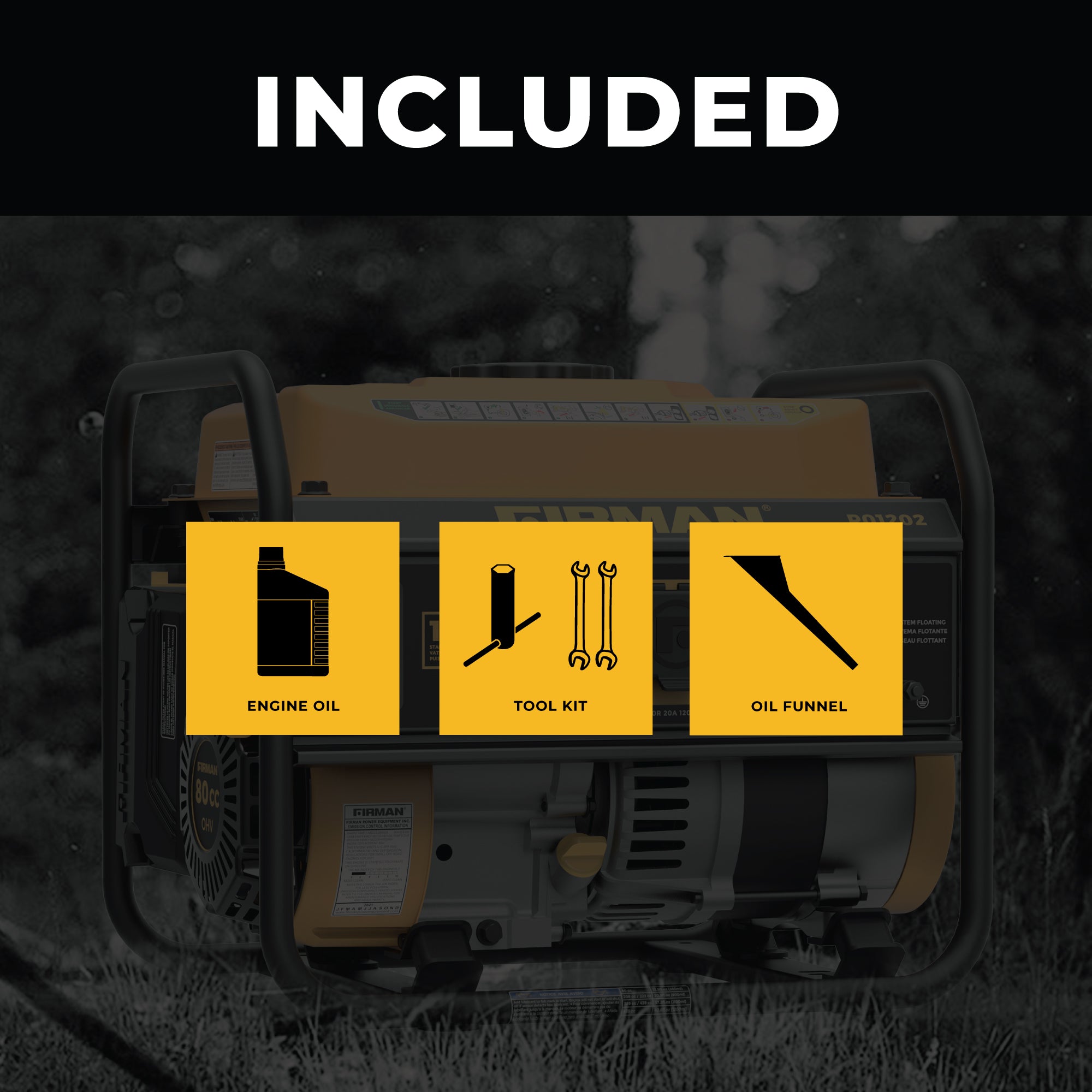 1500W Portable Gas Generator with Recoil Start - Reliable Power for Camping, Emergencies & Outdoor Activities