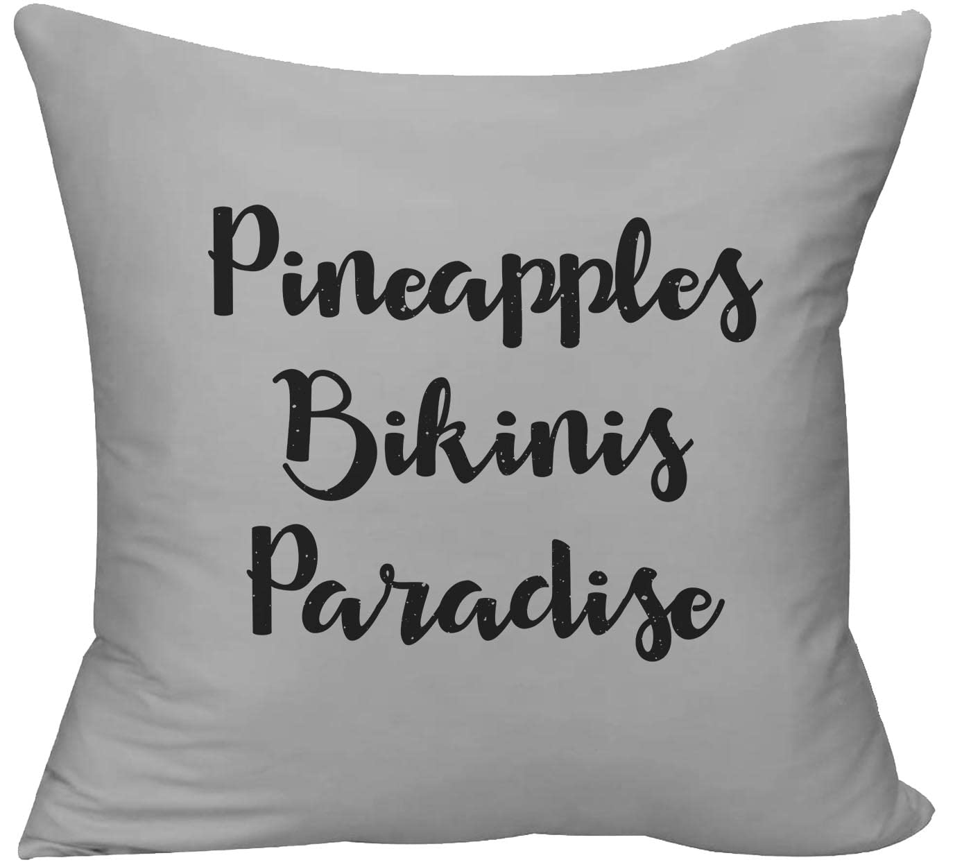 18x18 Inch Gray Pineapple Bikini Throw Pillow Cover - Tropical Beach Decor for Women, Funny Gift for Female Beach Lovers, Perfect for Living Room, Bedroom, or Outdoor Patio Decor