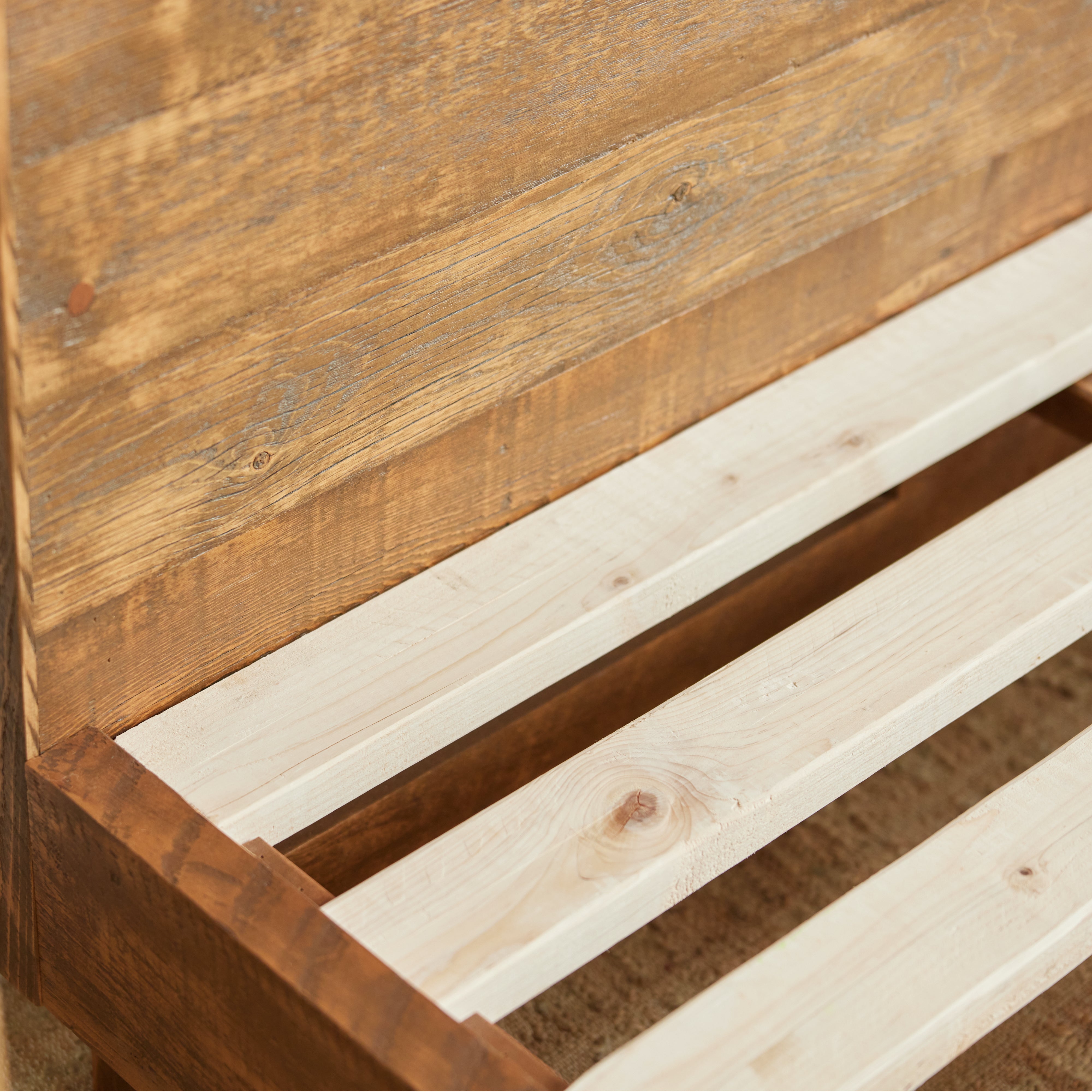 Solid Wood Bed Frame - Queen Size, Sturdy & Eco-Friendly Platform Bed with Underbed Storage | Perfect for Modern Bedrooms, Guest Rooms & Small Spaces