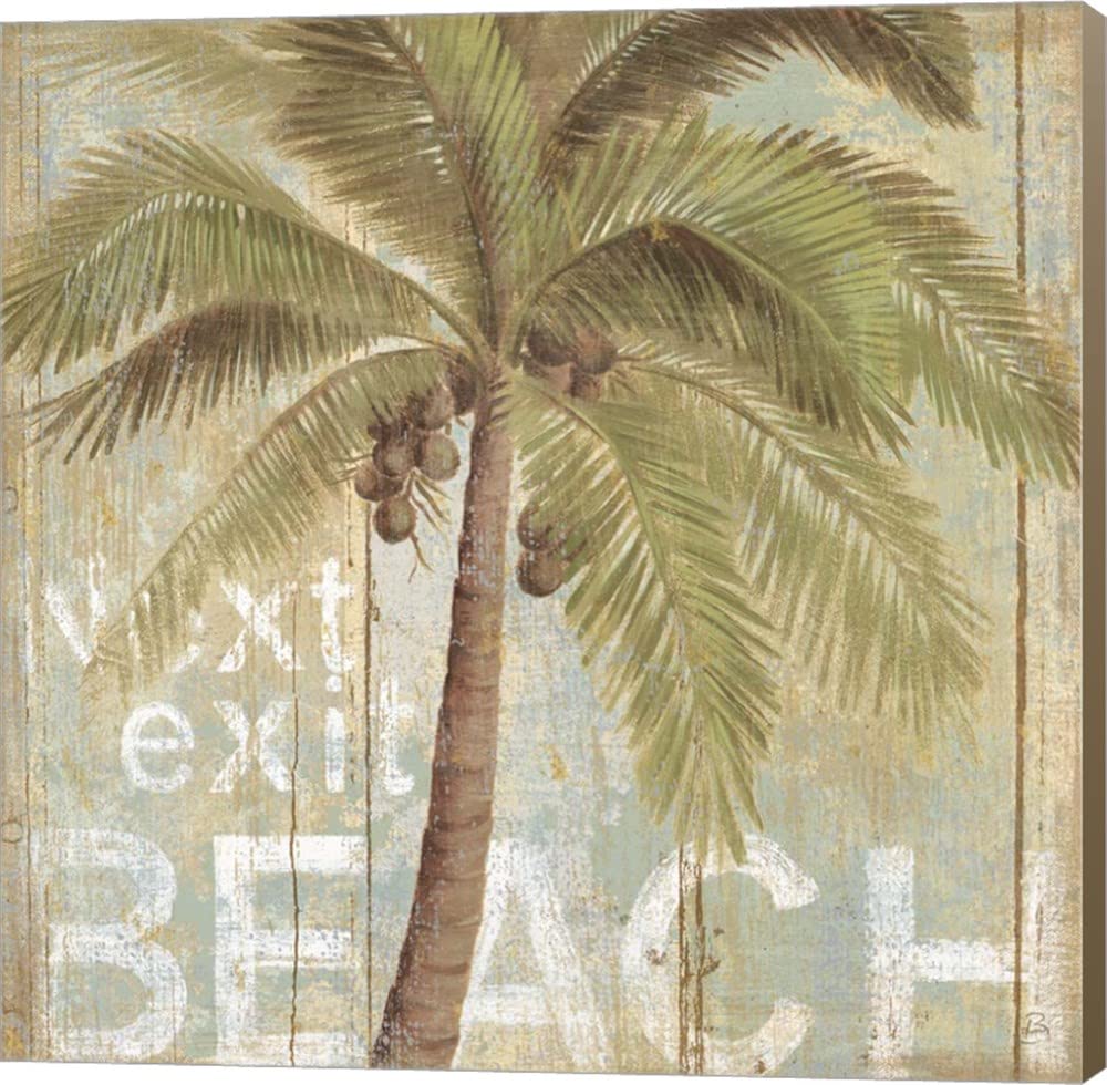 Daphne Brissonnet 'To The Beach' Canvas Art Print - 16x16 Inches, Museum Wrapped with Light Brown Sides - Coastal Wall Decor for Living Room, Bedroom & Beach House