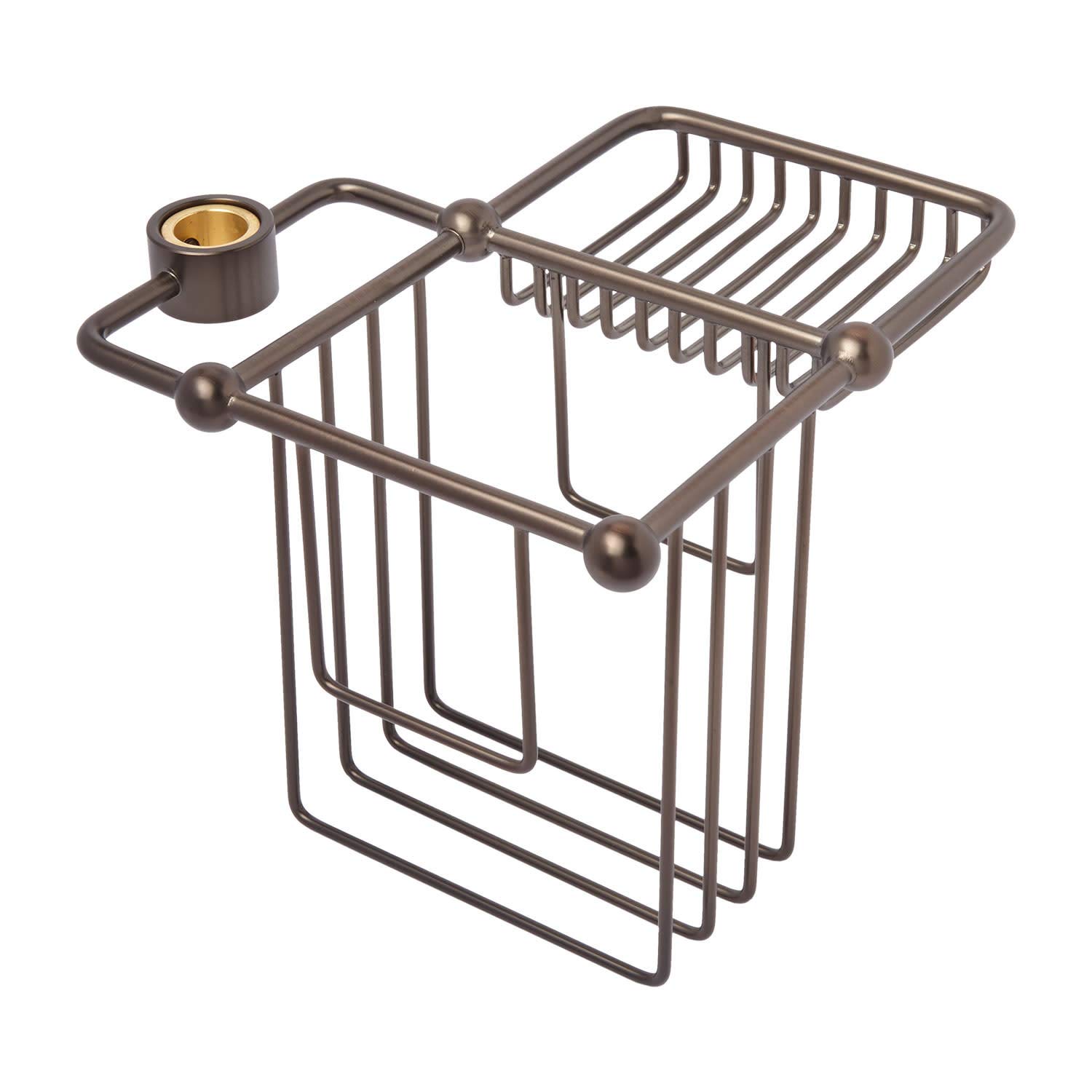 Signature Hardware 907269 Shampoo and Soap Basket - Chrome-Plated Bathroom Storage Organizer for Shower, Spa & Salon Use