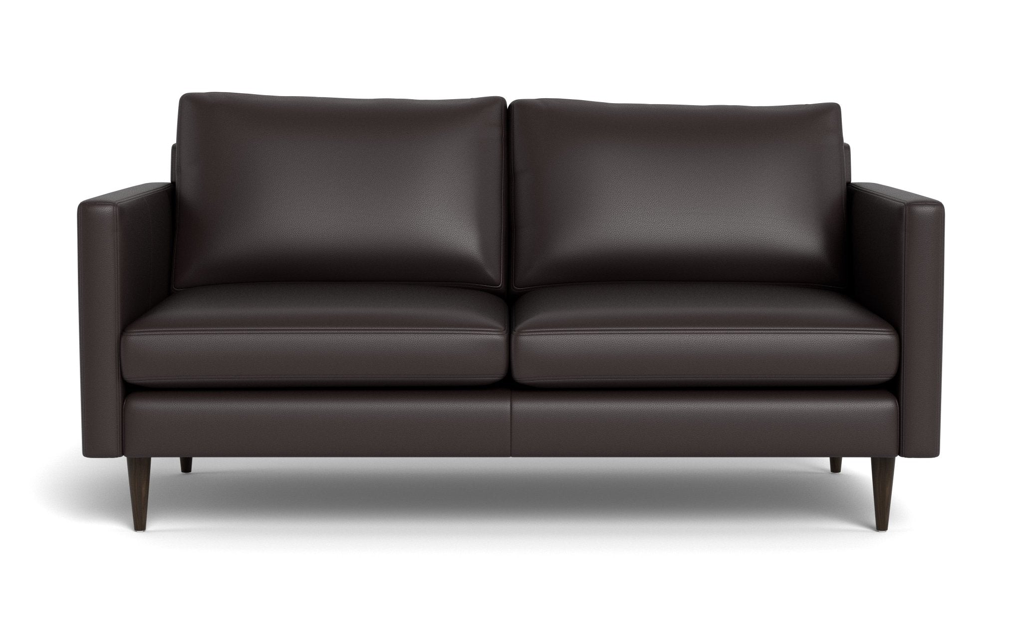 Wallace 69 Leather Loveseat Sofa - Modern Untufted Two-Seater for Living Room, Lounge & Office - Genuine Leather Comfortable Couch for Small Spaces