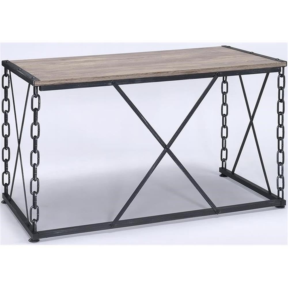 Acme Jodie Console Table - Rustic Oak & Black Finish Entryway Table for Hallway, Living Room & Foyer Decor