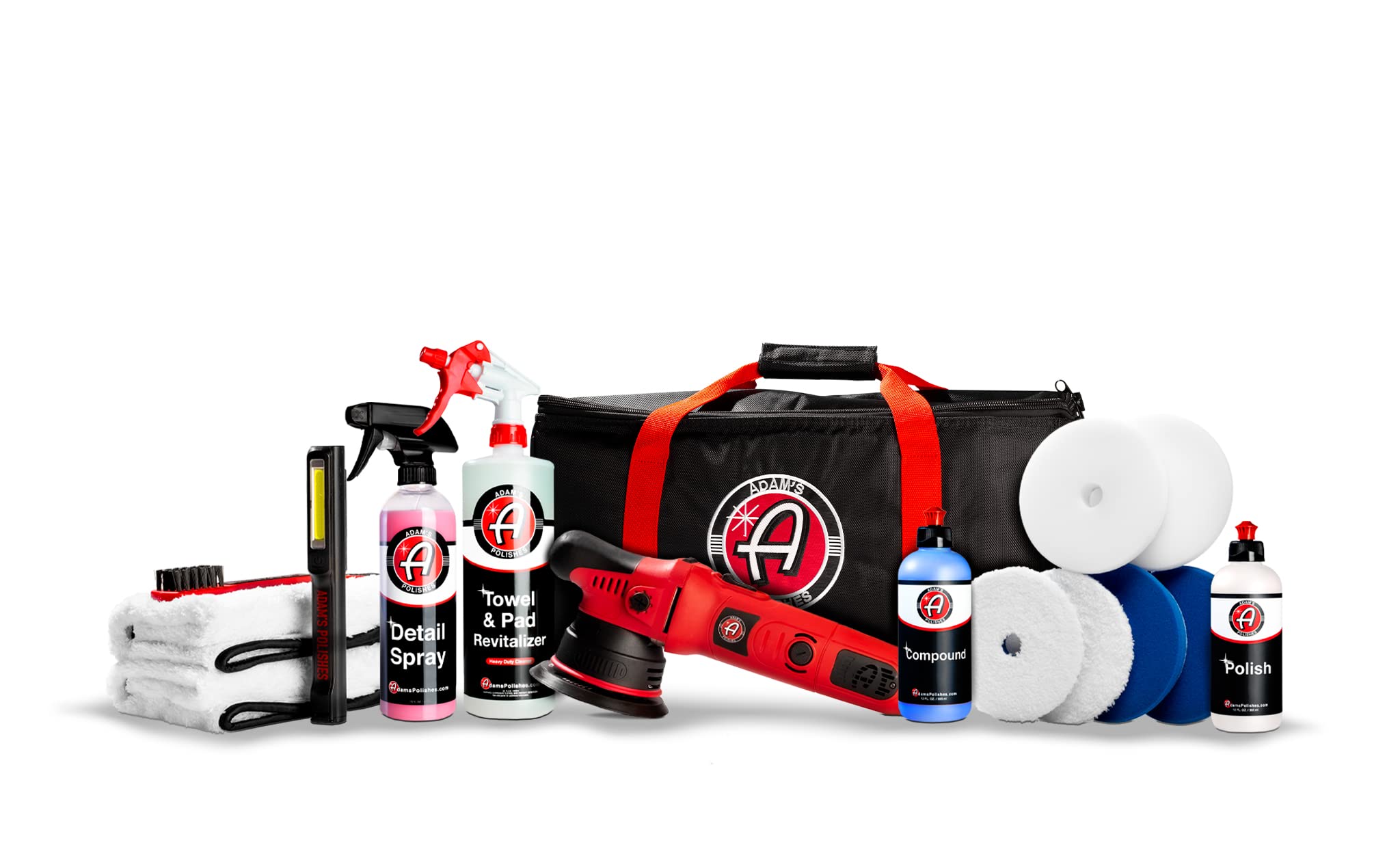 Adam's Polishes 9mm Dual Action Car Polishing Kit (16-Piece) - Professional Car Scratch Remover, Buffer & Detailing Kit with Polish, Compound & Pads | Perfect for Car Enthusiasts, Auto Detailing & Paint Correction