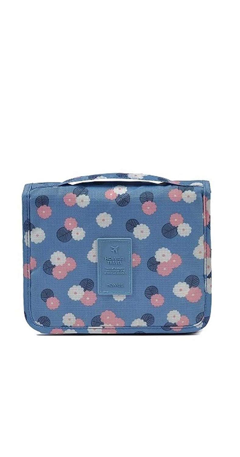FosCadit Waterproof Hanging Travel Toiletry Bag for Women - Portable Cosmetic Organizer Pouch with Multiple Compartments, Makeup Storage Case for Bathroom, Gym, Camping & Vacation (Multicolor)