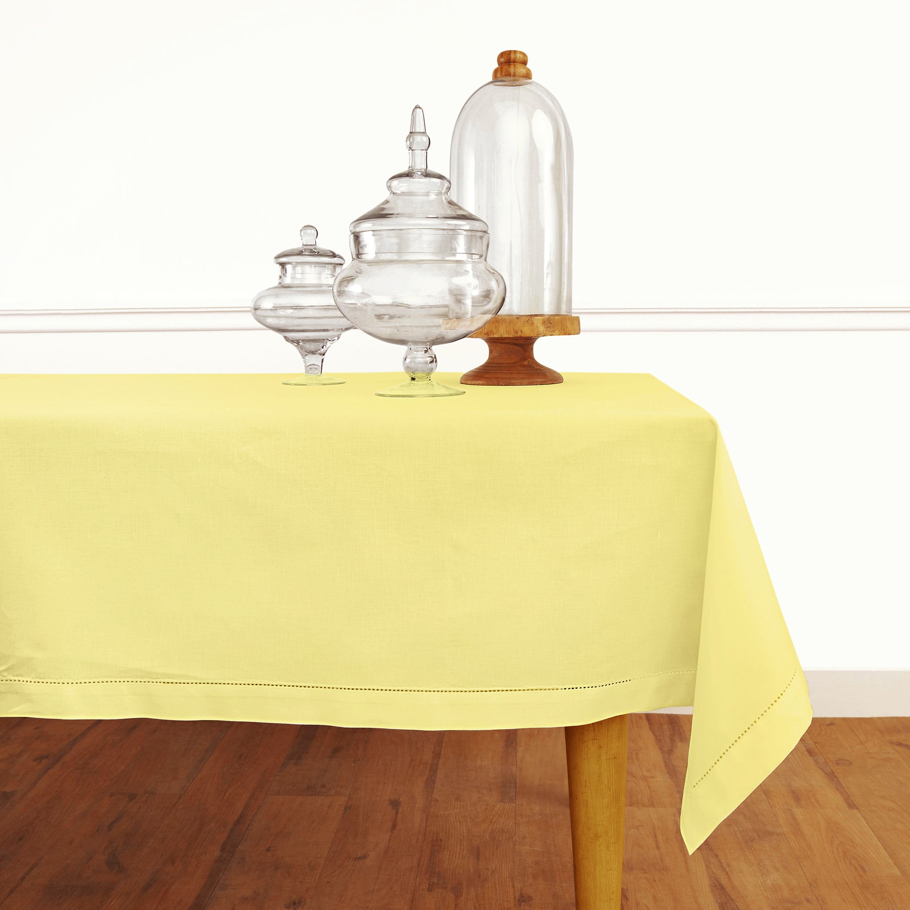Premium Cotton Linen Hemstitch Tablecloth - Elegant Dining Table Cover for Home Decor, Parties & Special Occasions