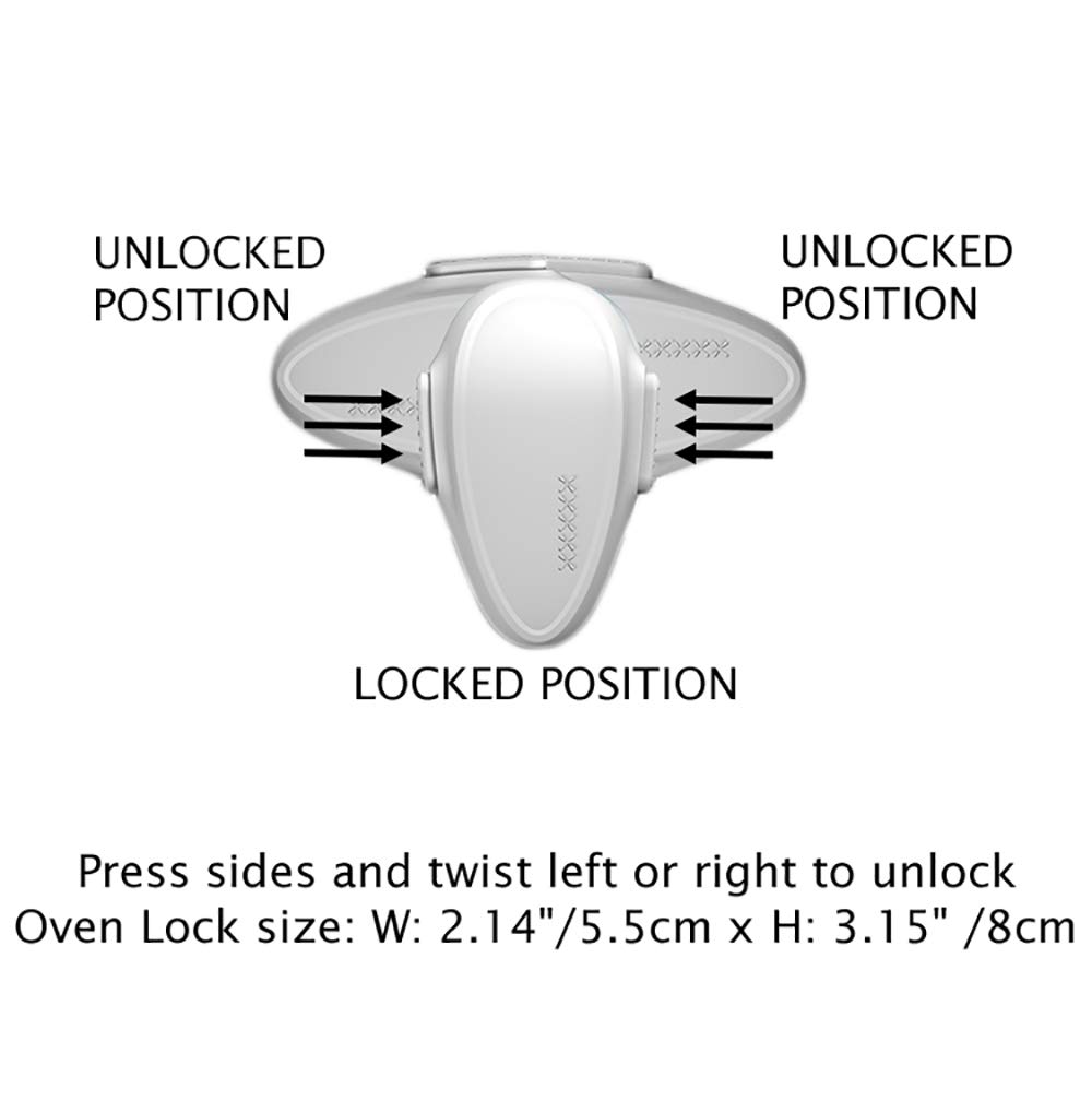 Childproof Oven Door Lock - Heat-Resistant & No Drill Installation, Swivel Rotation Safety Latch for Toddlers - Perfect for Kitchen Safety & Childproofing (White)