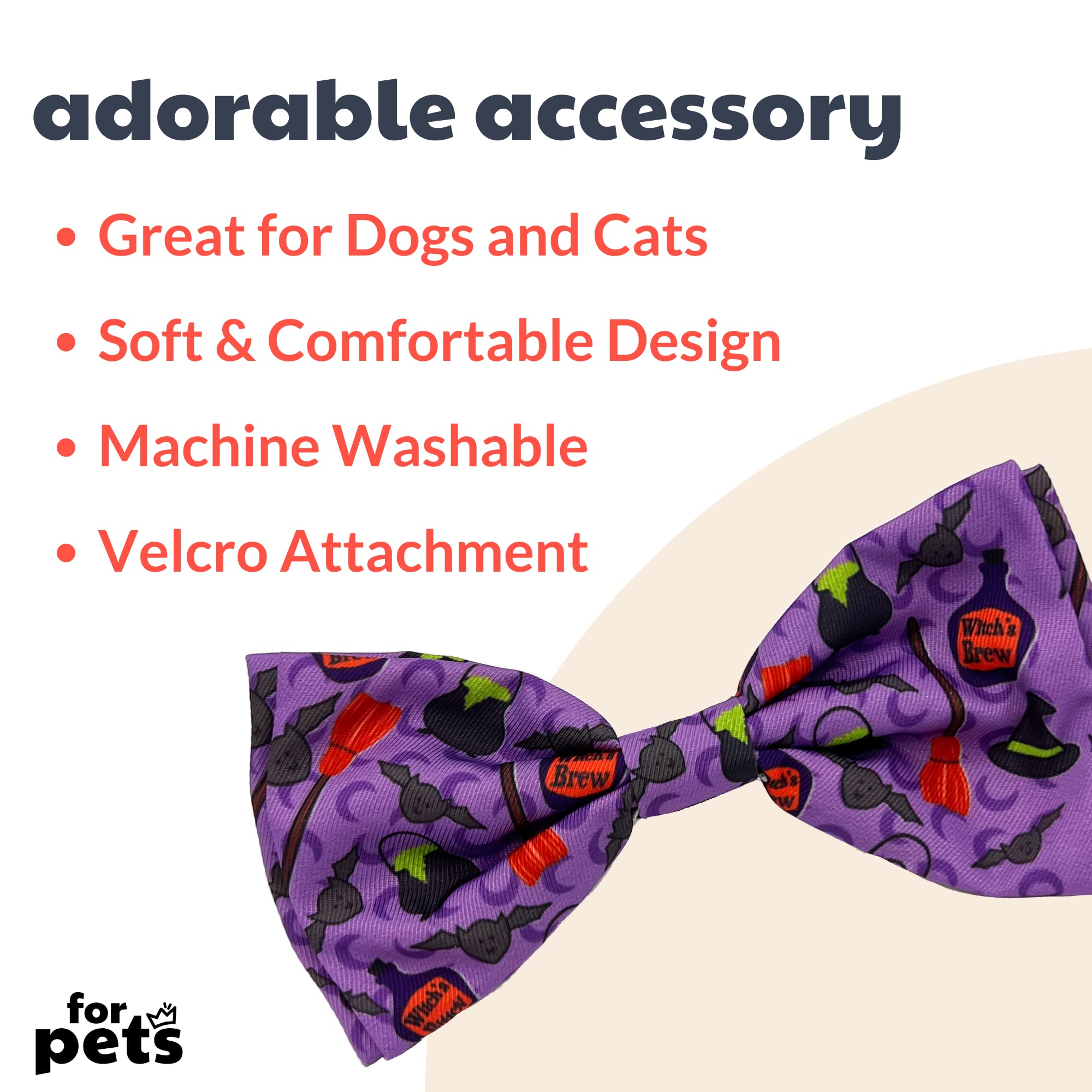 Huxley & Kent Witch's Brew Halloween Bow Tie for Dogs & Cats - Small Pet Collar Accessory | Cute, Comfortable & Durable Dog Cat Bowtie | Perfect for Halloween Parties, Pet Costume Contests & Photo Shoots