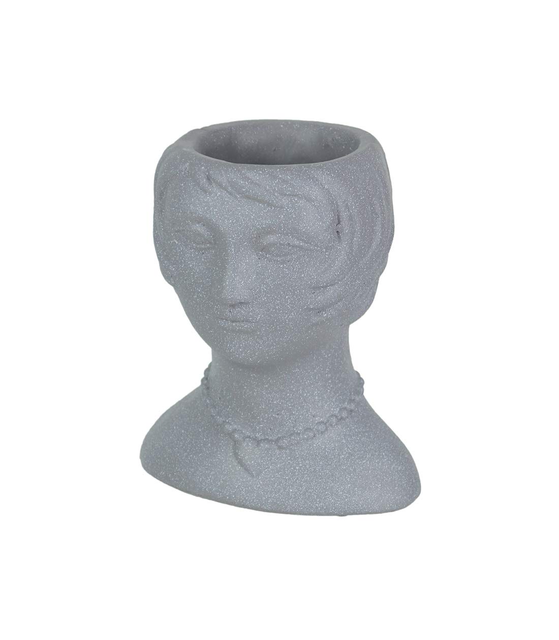 Things2Die4 Roaring 20's Flapper Lady Gray Concrete Mini Planter - 6 Inch Tall Succulent & Cactus Pot - Perfect for Home Office Desk Decor & Vintage Garden Accessories