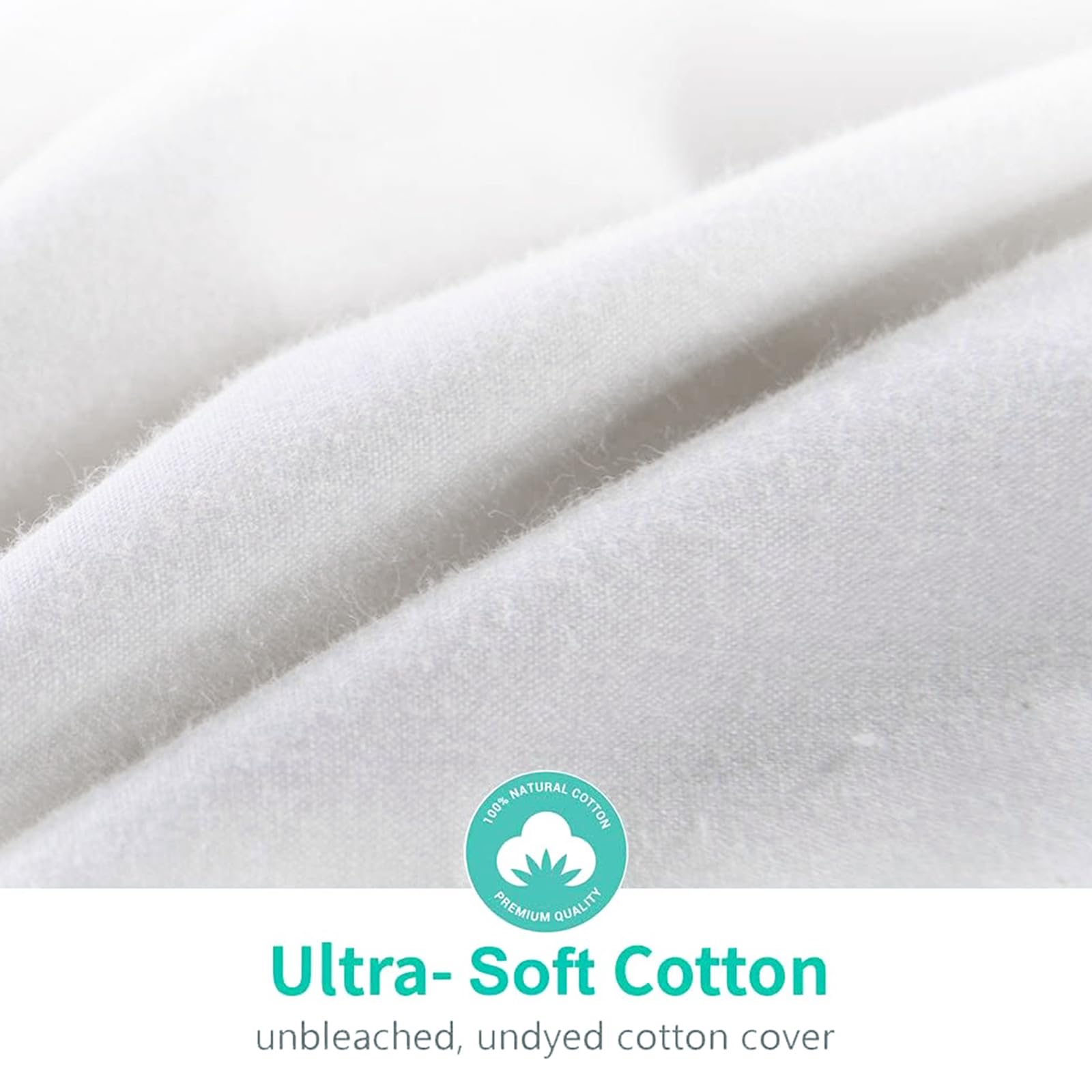 APSMILE Premium Fluffy Heavyweight Down Alternative Comforter - 100% Organic Cotton, High Fill Power, All-Season Warmth (Ivory White, 68x90) - Perfect for Winter Bedding, Guest Rooms & Cozy Nights